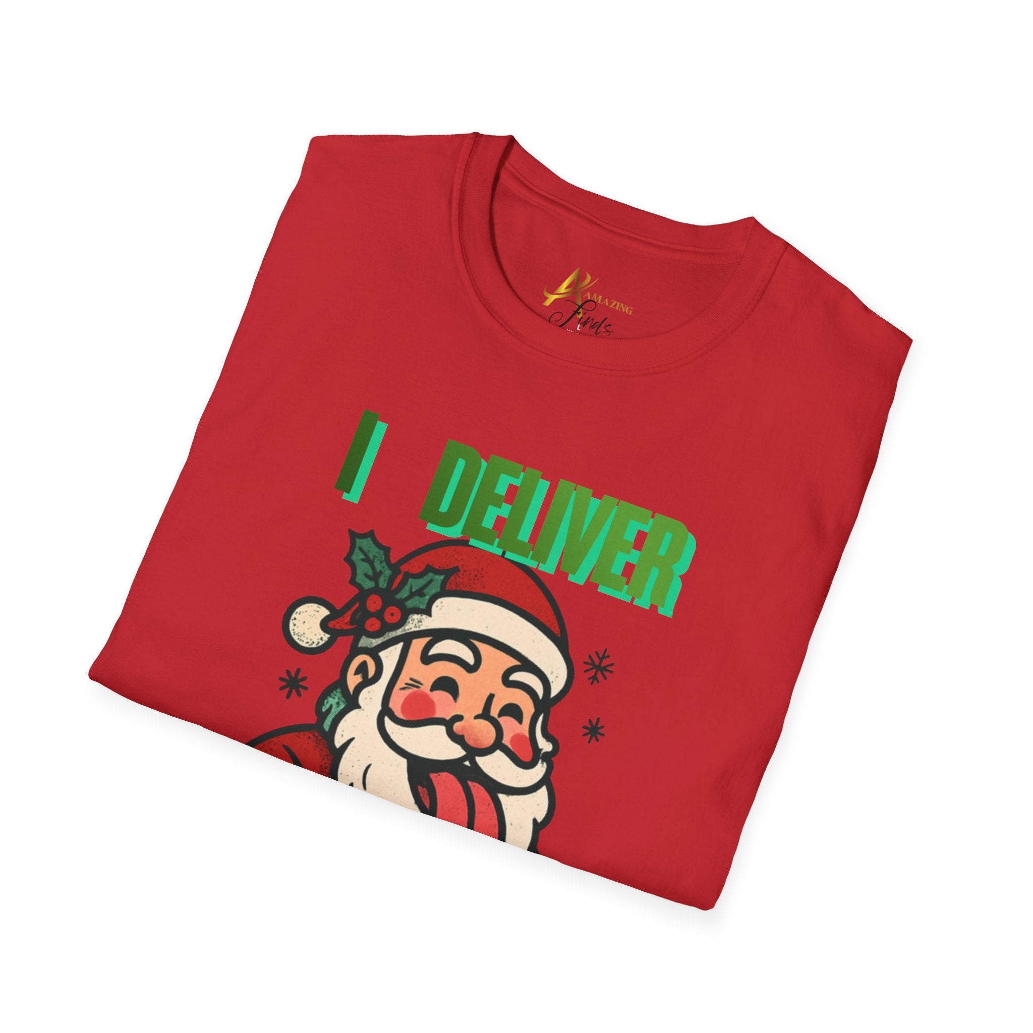 Adult Themed Santa T-Shirt - 'I Deliver All Night Long' Christmas Attire
