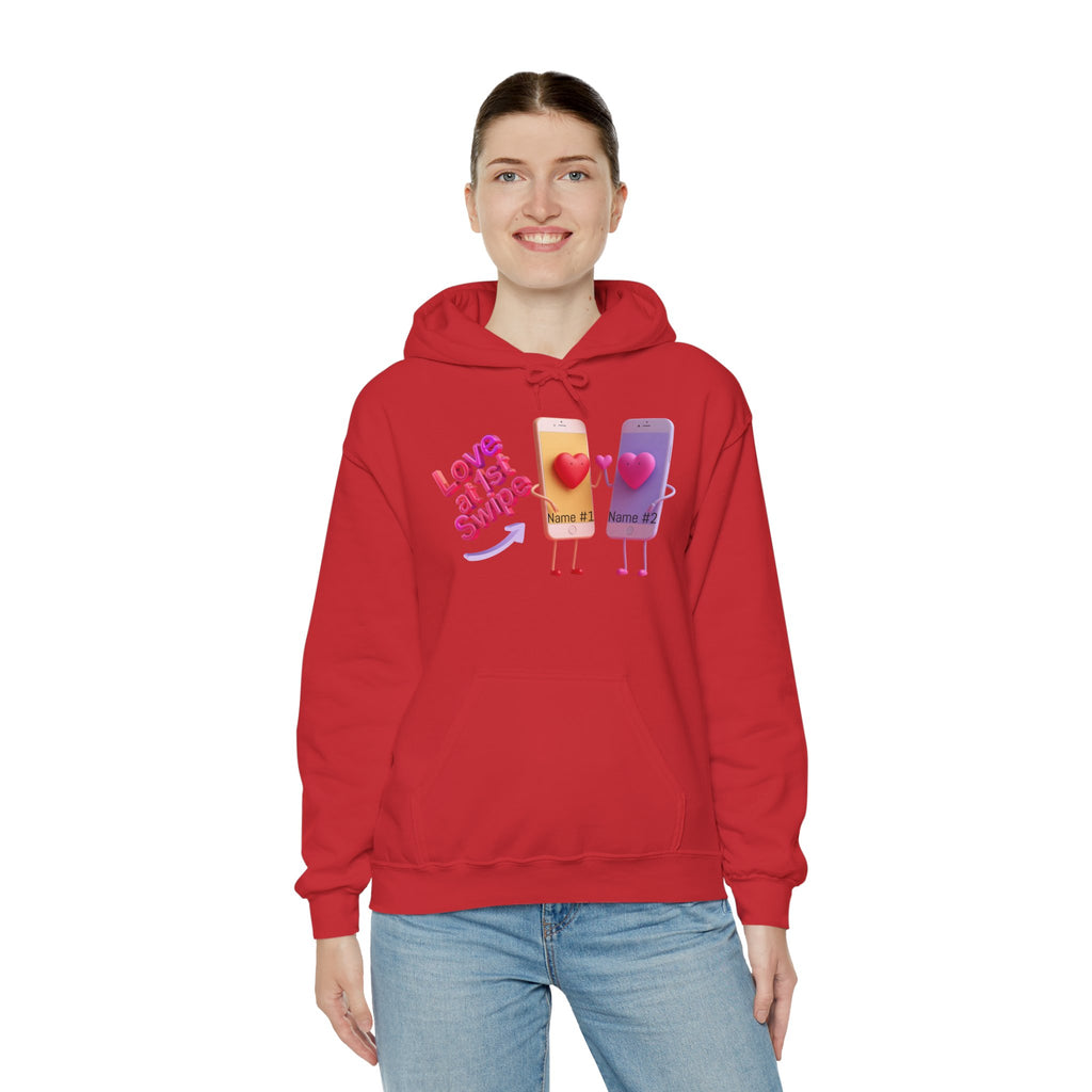Love at First Swipe Hoodie Personalized Valentine