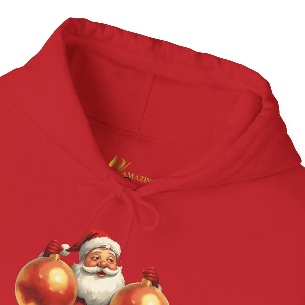 Adult Themed Santa Ornament Hoodie - 'Balls Deep Into Christmas' Christmas Attire