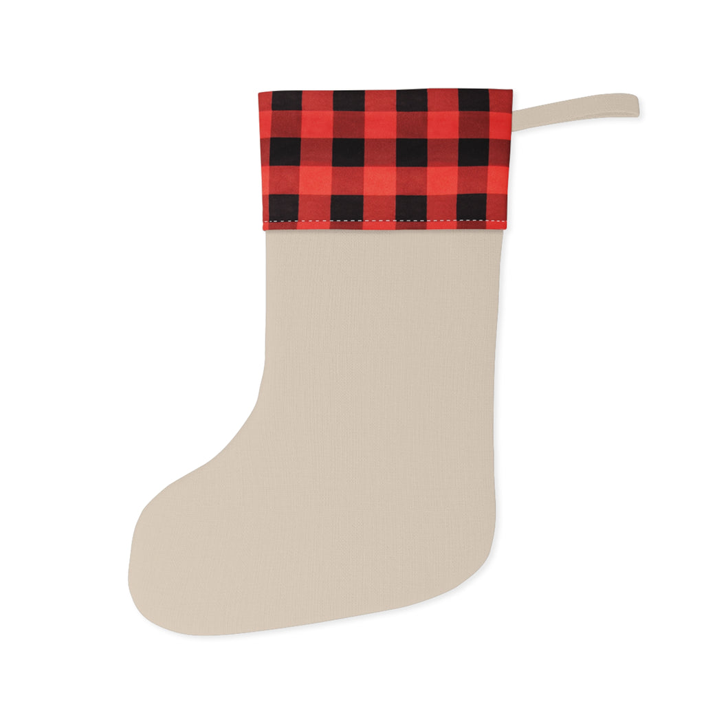 Gingerbread Girl Christmas Stocking with Buffalo Plaid Cuff