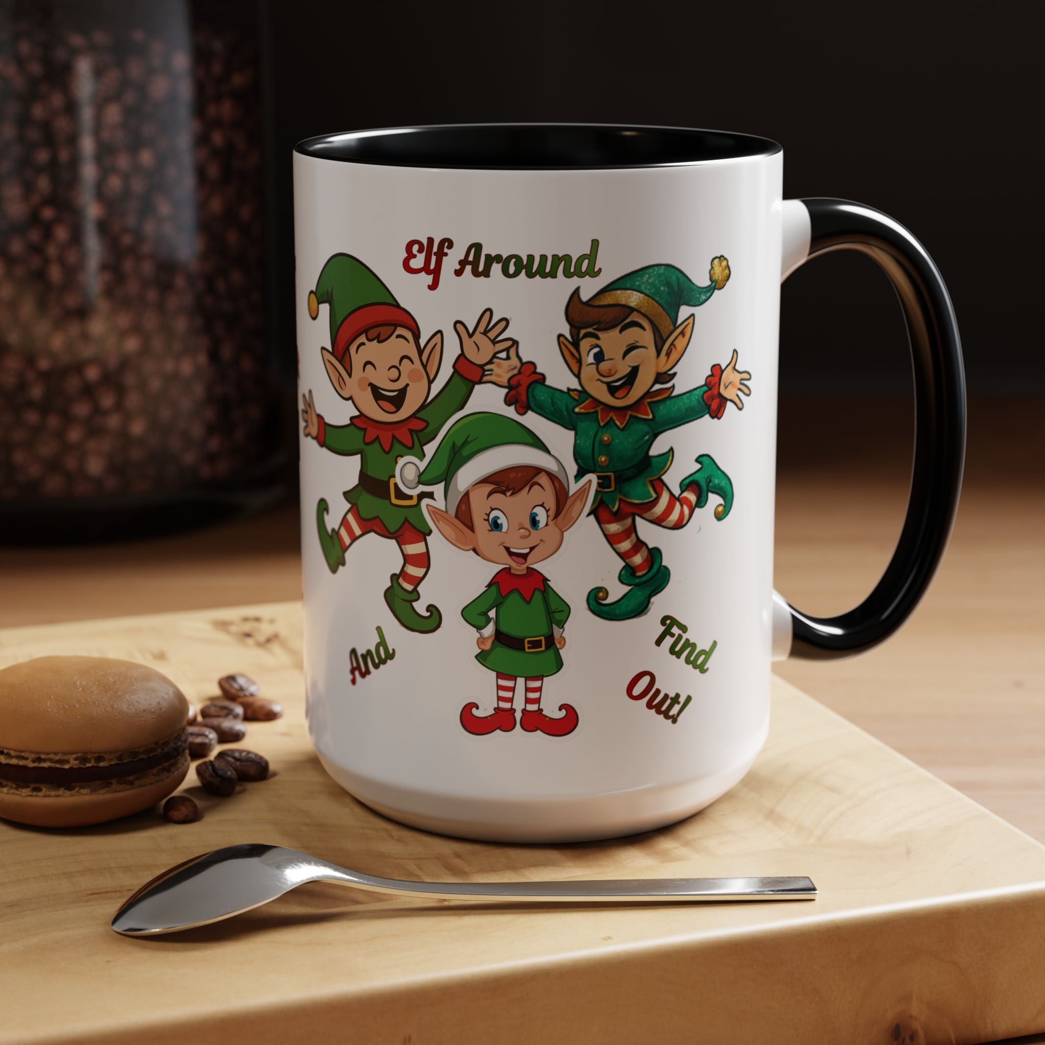 Funny Christmas Elf Holiday Mug (11/15oz) - 'Elf Around and Find Out' Christmas Mug