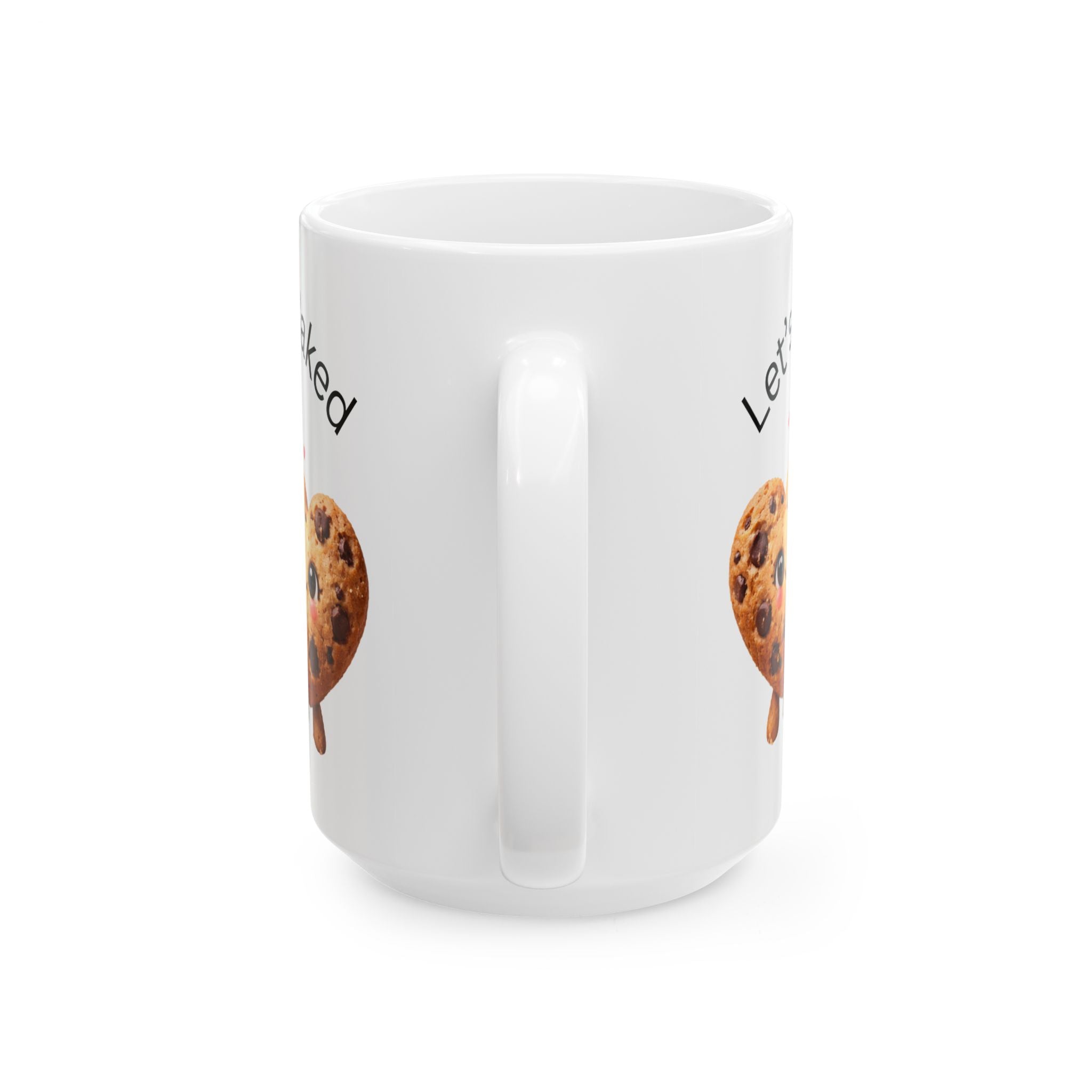 Let's Get Baked — Heart-Shaped Chocolate Chip Ceramic Mug (11oz, 15oz)