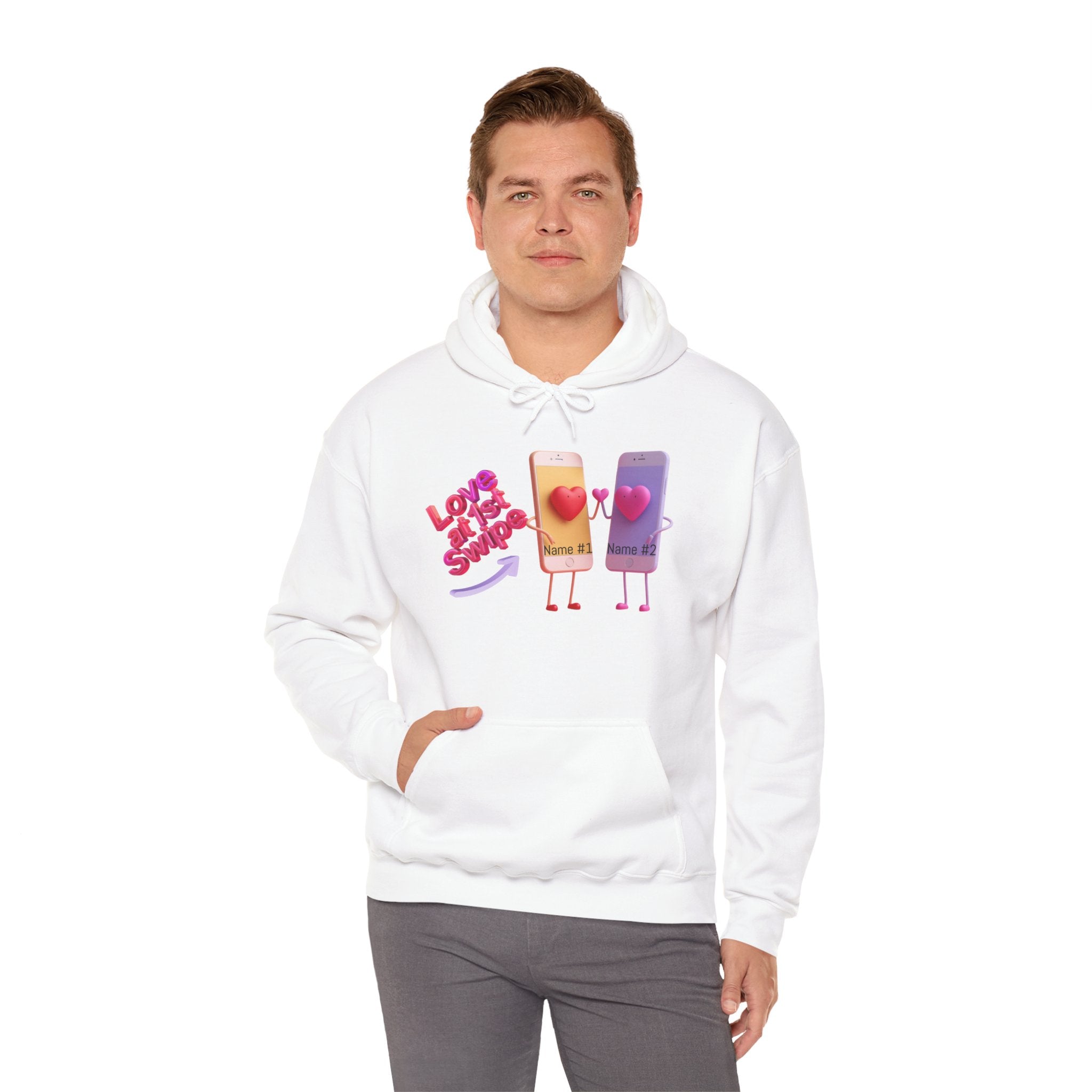 Love at First Swipe Hoodie Personalized Valentine