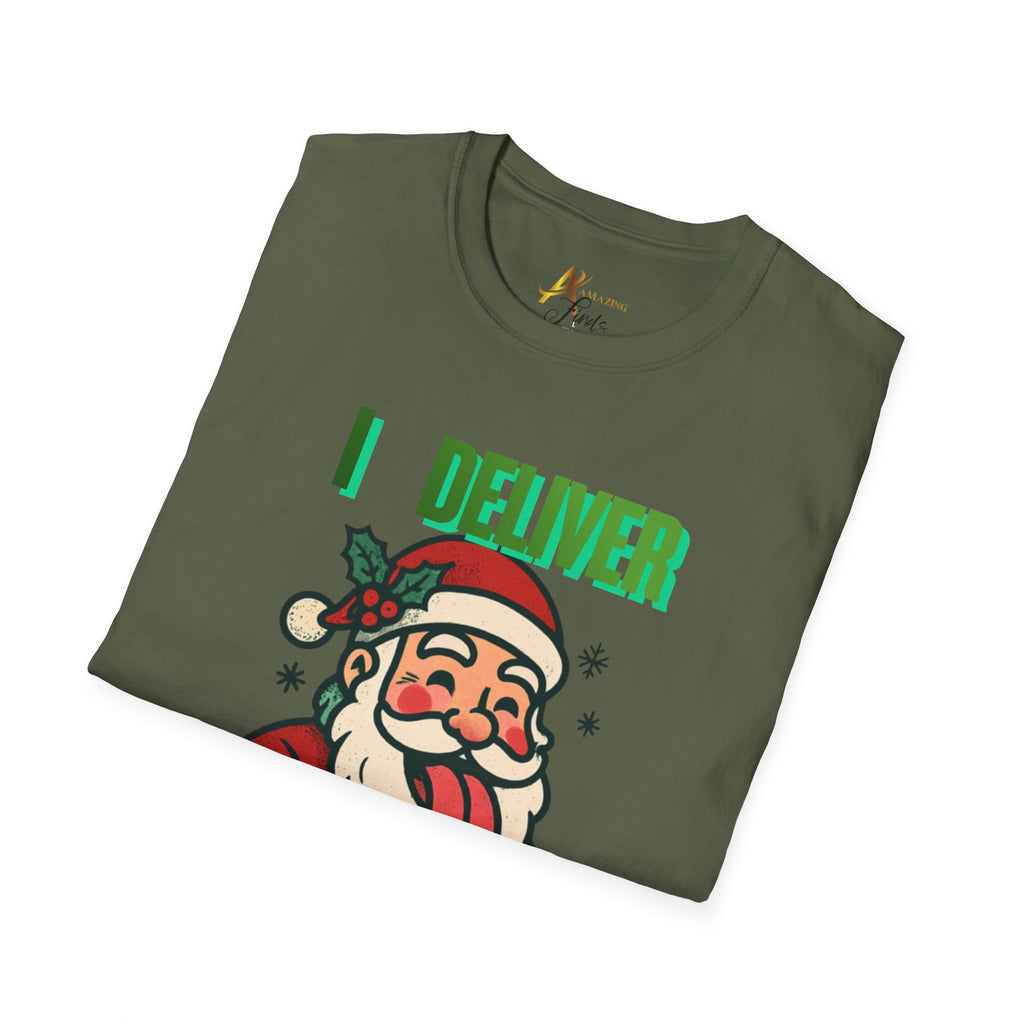 Adult Themed Santa T-Shirt - 'I Deliver All Night Long' Christmas Attire