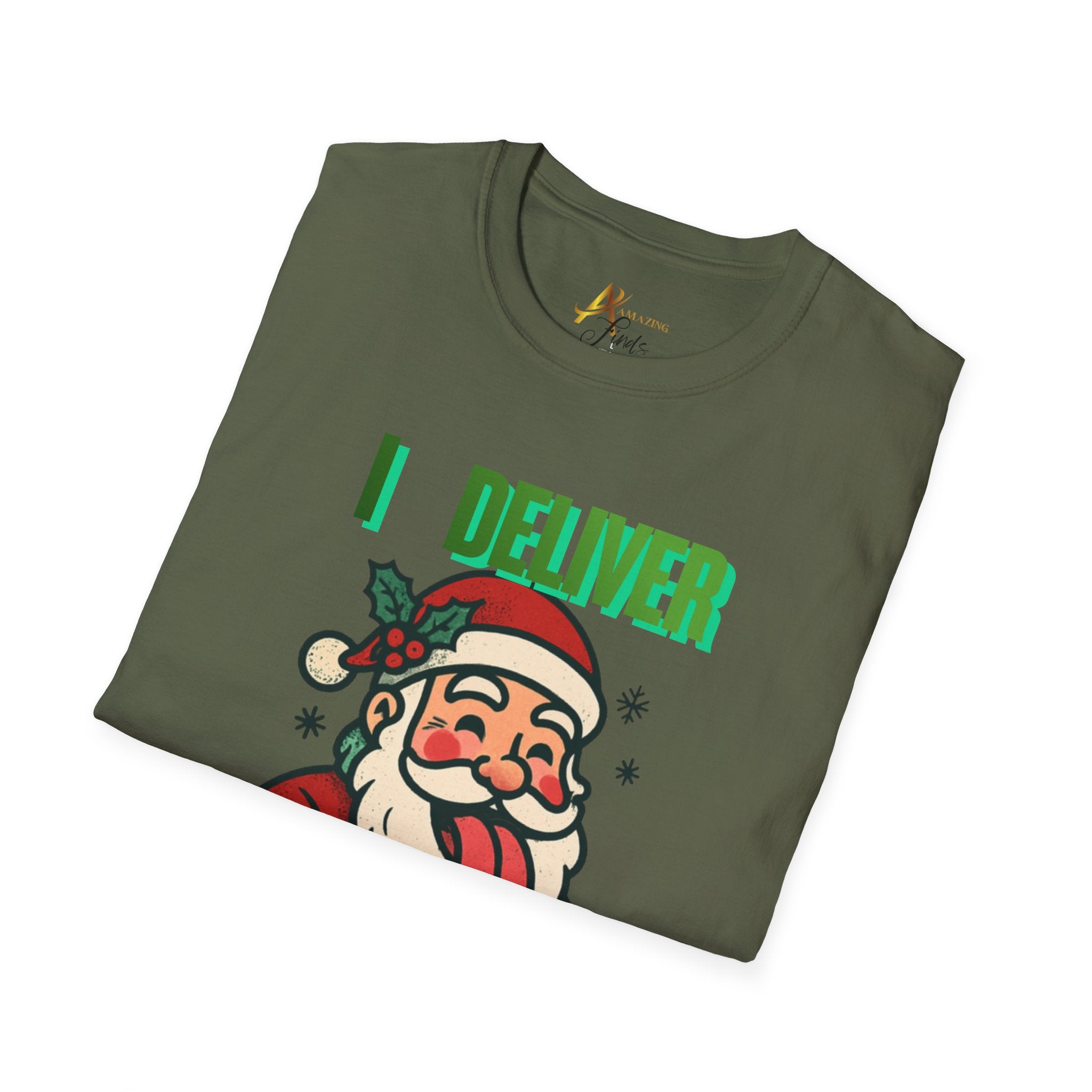 Adult Themed Santa T-Shirt - 'I Deliver All Night Long' Christmas Attire