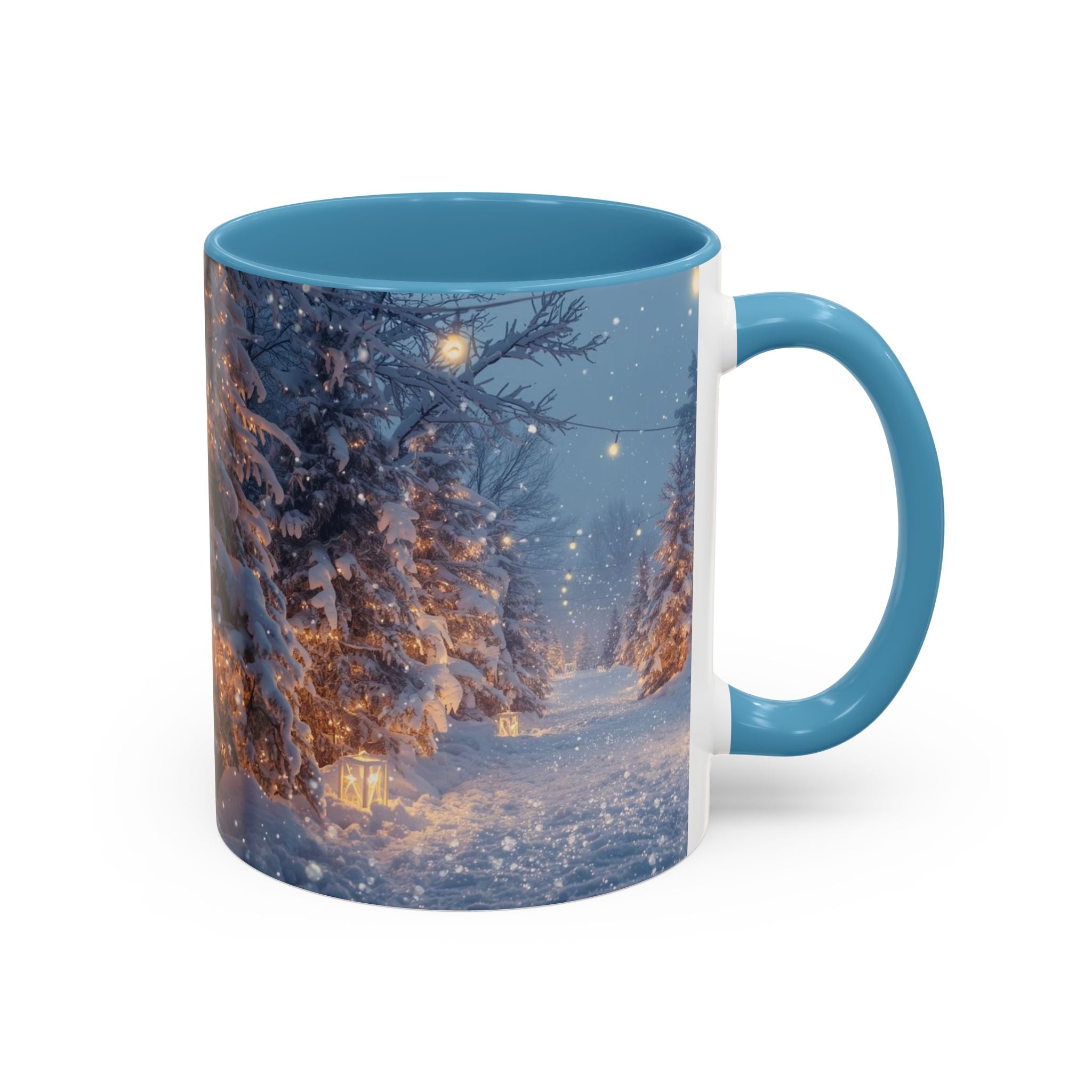 Winter Snowy Forest Coffee Mug — Cozy Holiday Evening Accent Mug