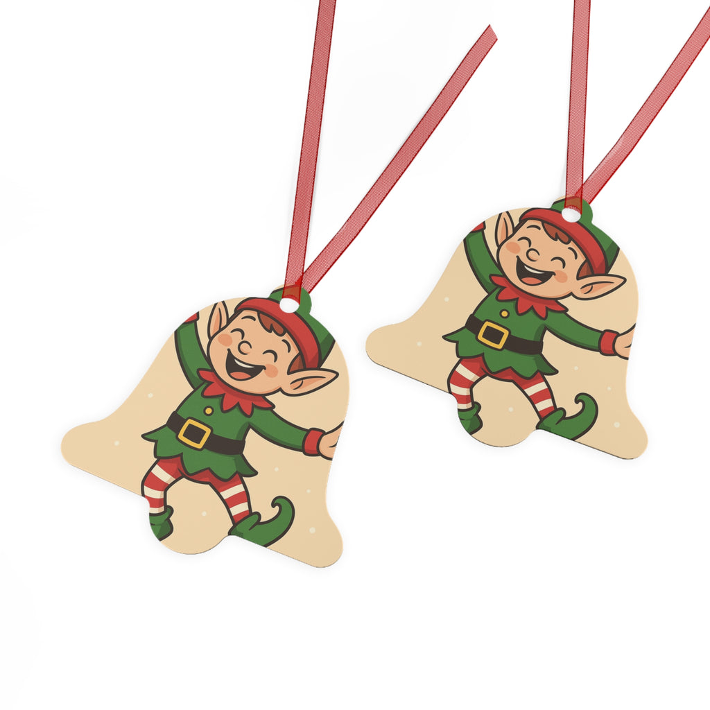 Dancing Elf Bell Metal Ornament – Cute Christmas Tree Decoration