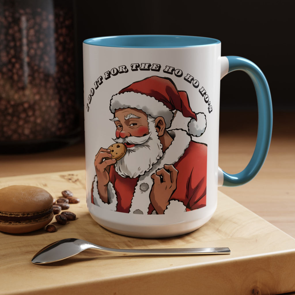 Coffee Mug - Santa Eating Cookie "I Do It For The Ho Ho Ho" Holiday Christmas Mug (11/15 oz)