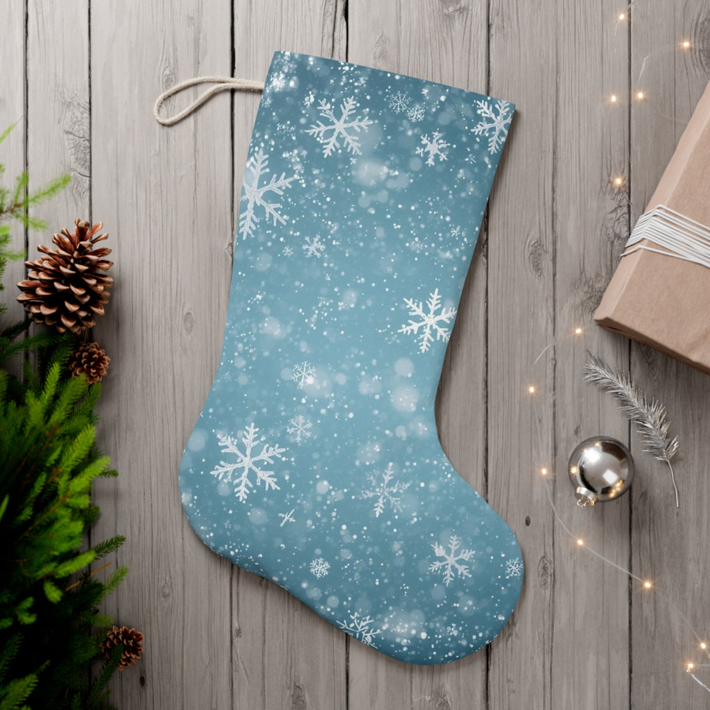 Blue Snowflake Christmas Stocking