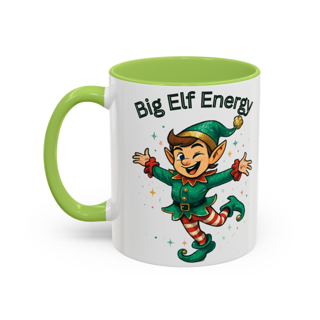 Big Elf Energy Coffee Mug — Holiday Christmas Elf Accent Mug (11/15oz)