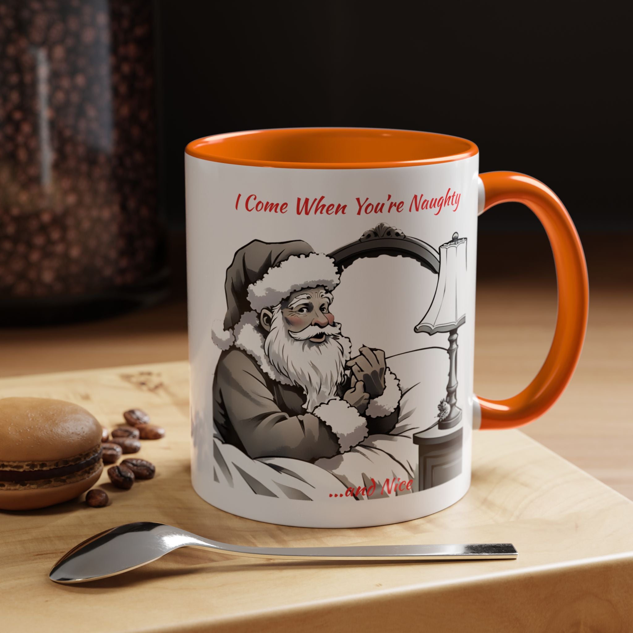 Santa Naughty Coffee Mug - "I Come When You're Naughty" Holiday Accent Mug (11/15oz)