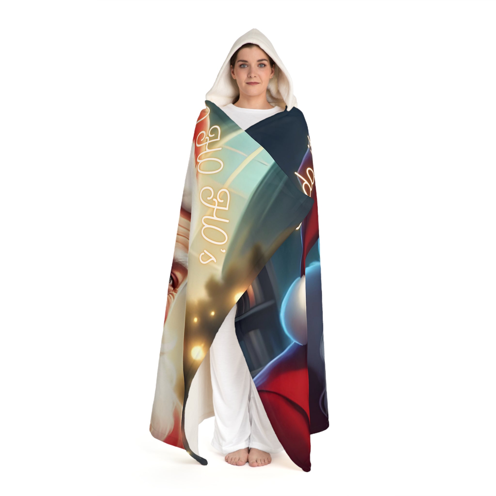 Hooded Sherpa Christmas Santa "Eat Cookie" Blanket — "I Do It For The Ho Ho Ho's'"