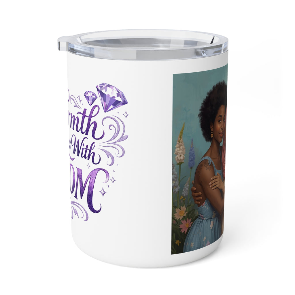 10oz Insulated Coffee Mug - "Smooth With Mom" Floral Portrait Design