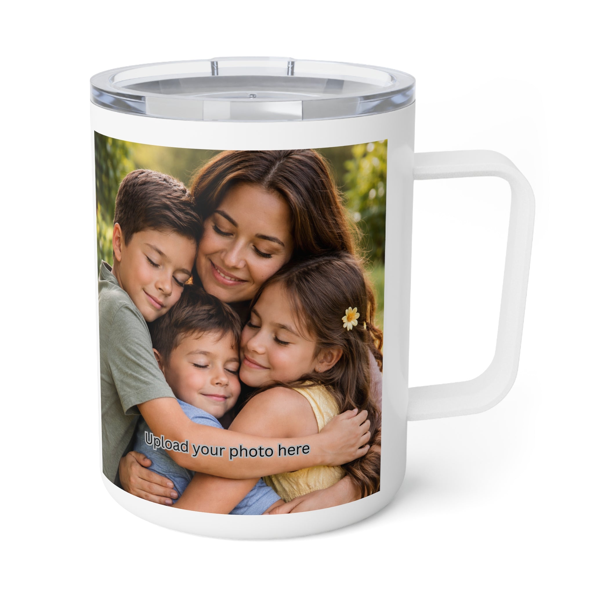 Photo Collage 10oz Insulated Coffee Mug — "Warmth Begins With Mom"