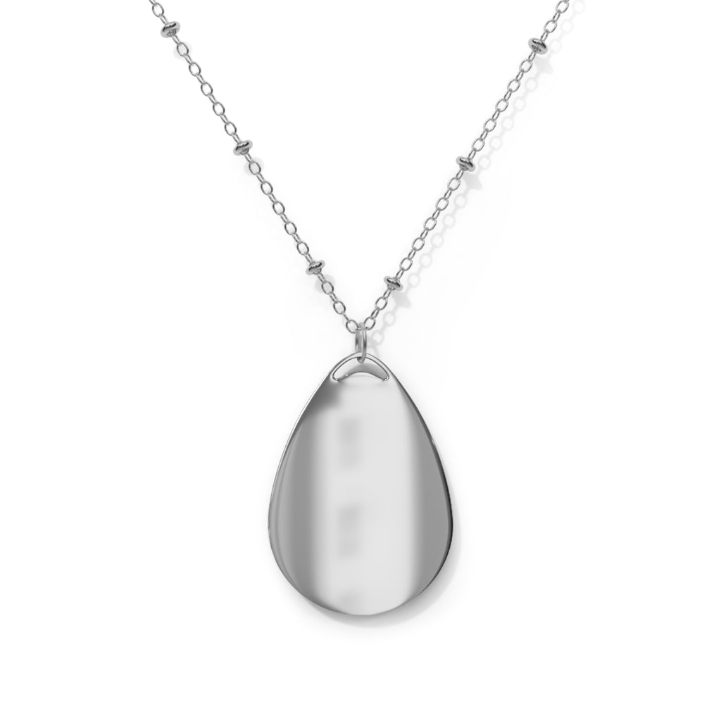 Personalized Oval Photo Necklace — Engraved Teardrop Locket for Women, Custom Picture Jewelry, Memorial Gift