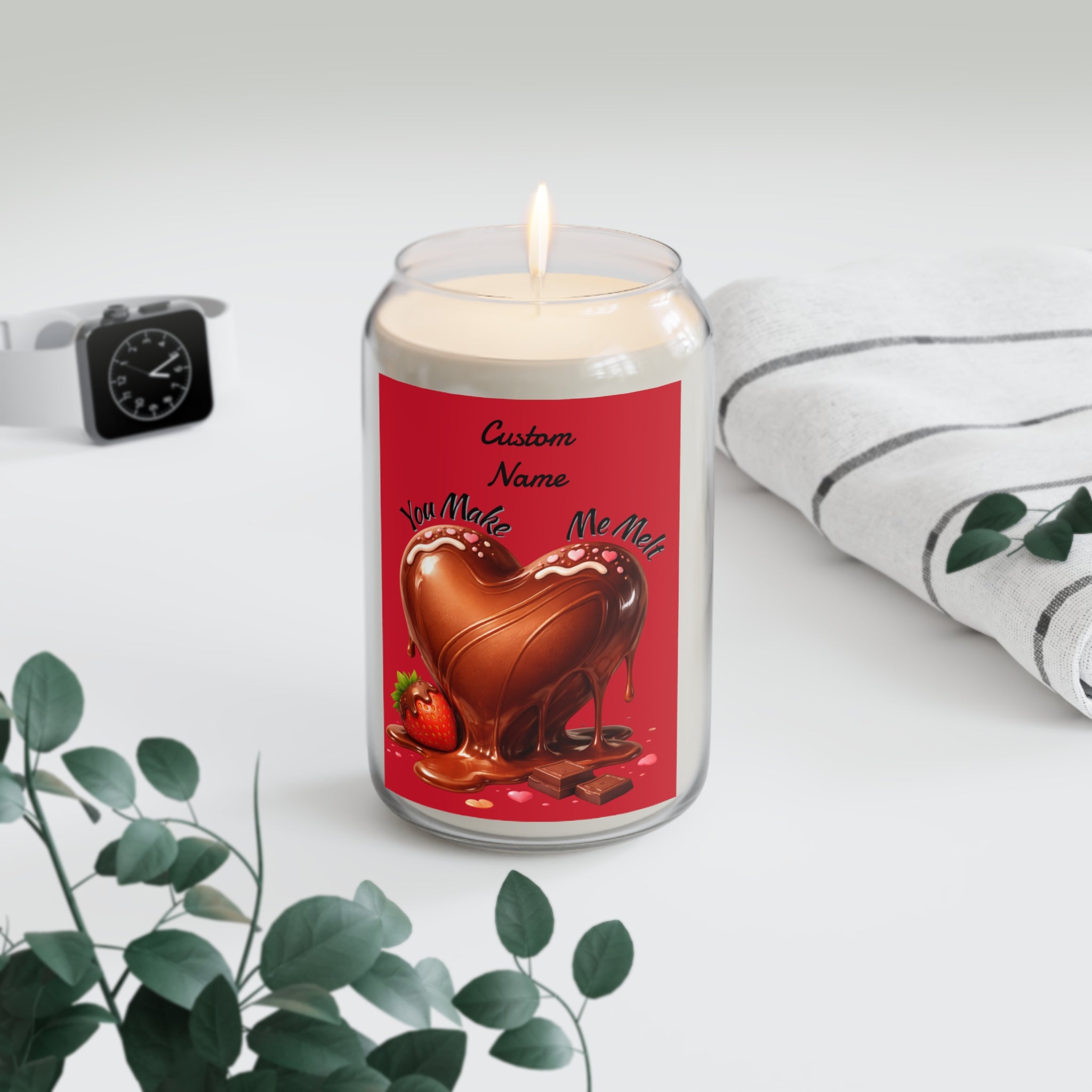 You Make Me Melt Chocolate Heart Scented Soy Candle — 13.75oz (Custom Name)