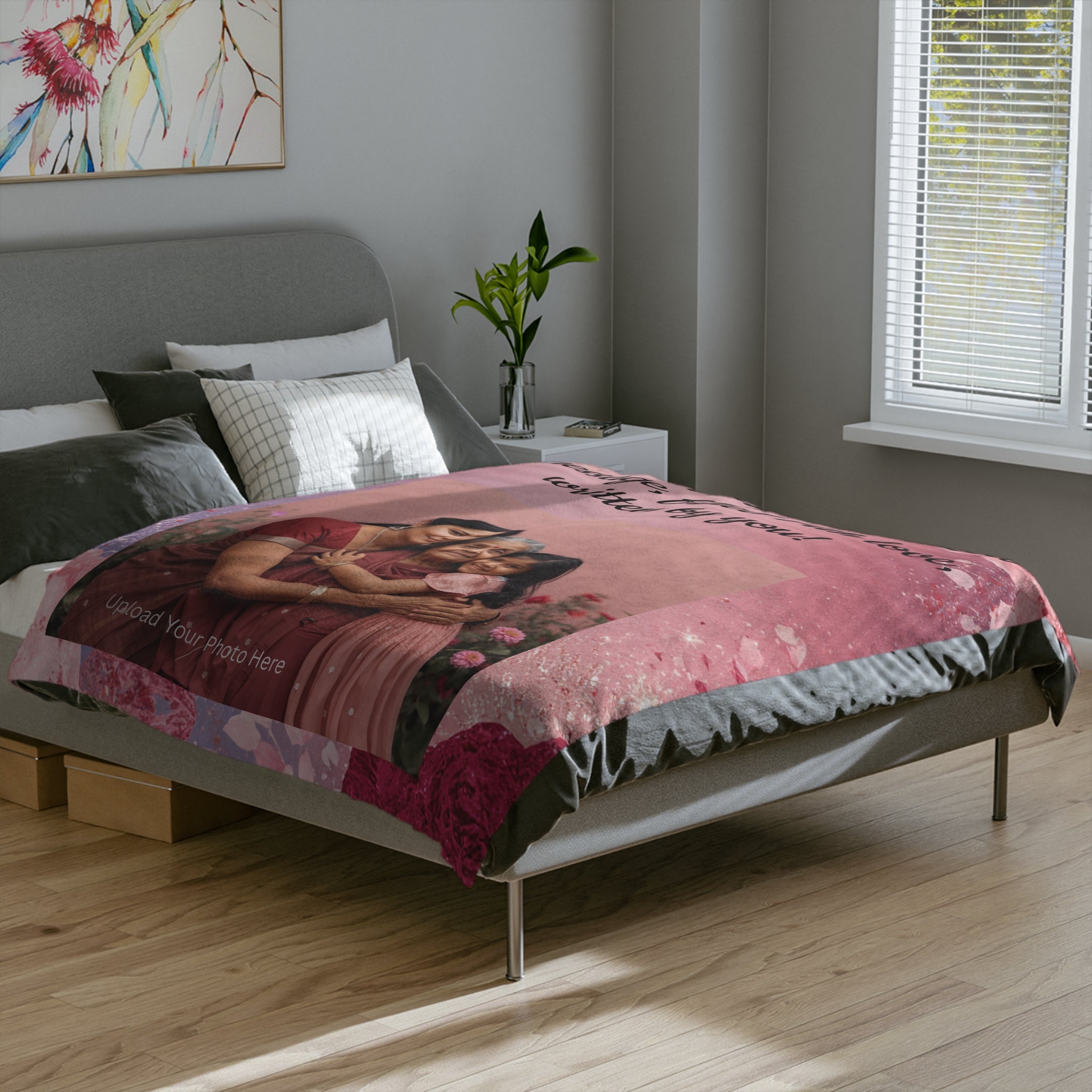 Personalized Photo Blanket - 'A Heartfelt, Personalized Message, Filled With Love Blanket for Mom & Grandma