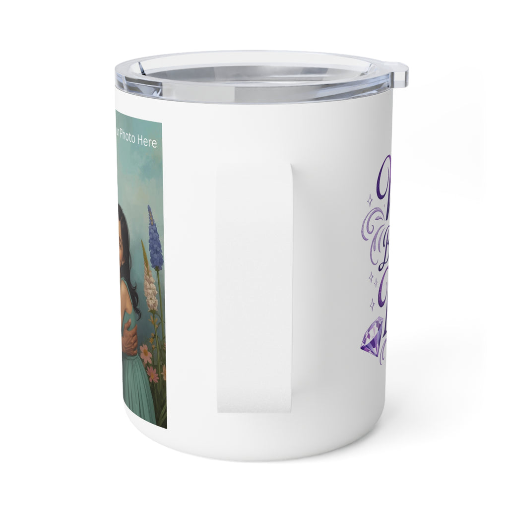 10oz Insulated Coffee Mug - "Smooth With Mom" Floral Portrait Design