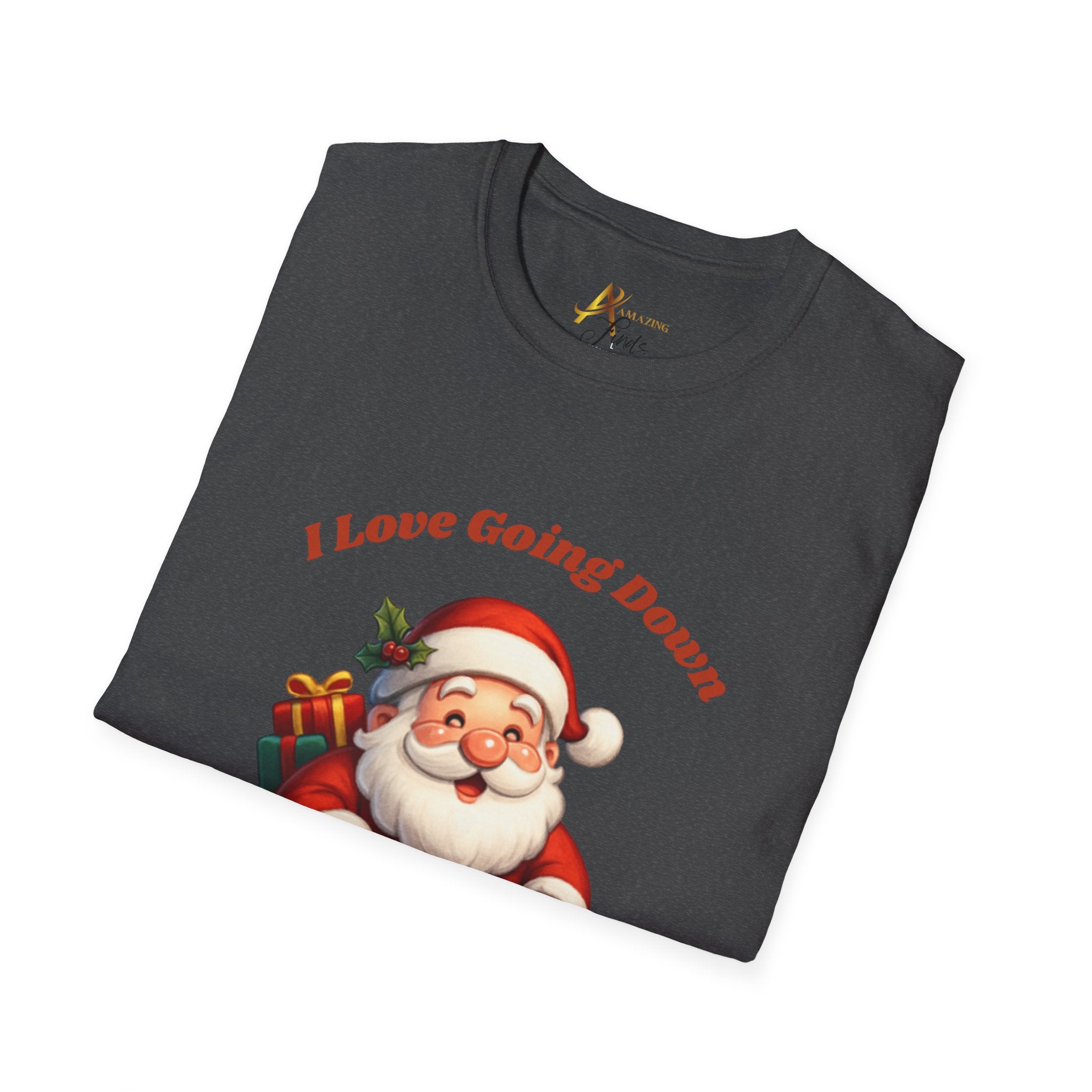 Adult Themed Santa Chimney T-Shirt - 'I Love Going Down' Christmas Attire