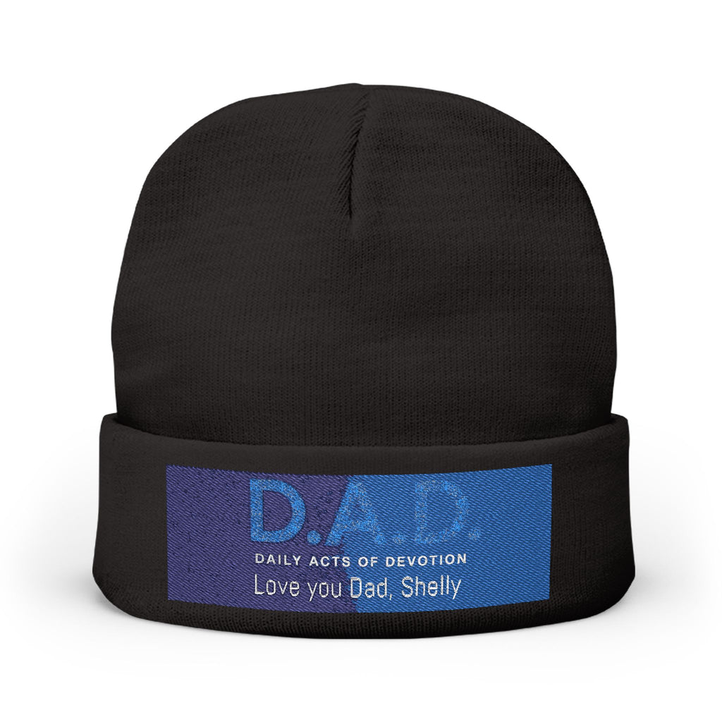 Embroidered 'D.A.D. Daily Acts of Devotion' Knit Beanie — Personalized Love You Dad Winter Hat