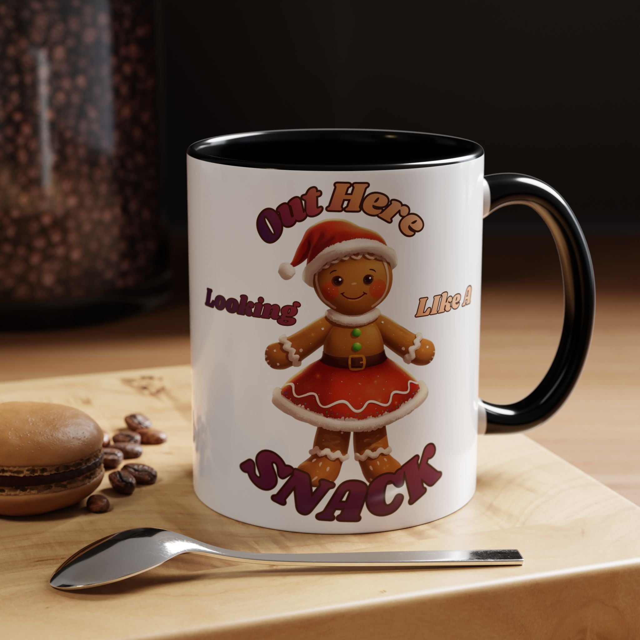 Festive Gingerbread Holiday Gift (11/15 oz) - 'Out Here Looking Like A Snack' Coffee Mug