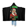 Black Snuggle Blanket — Funny “I Deliver All Night Long” Santa Hooded Blanket for Christmas Gag Gift