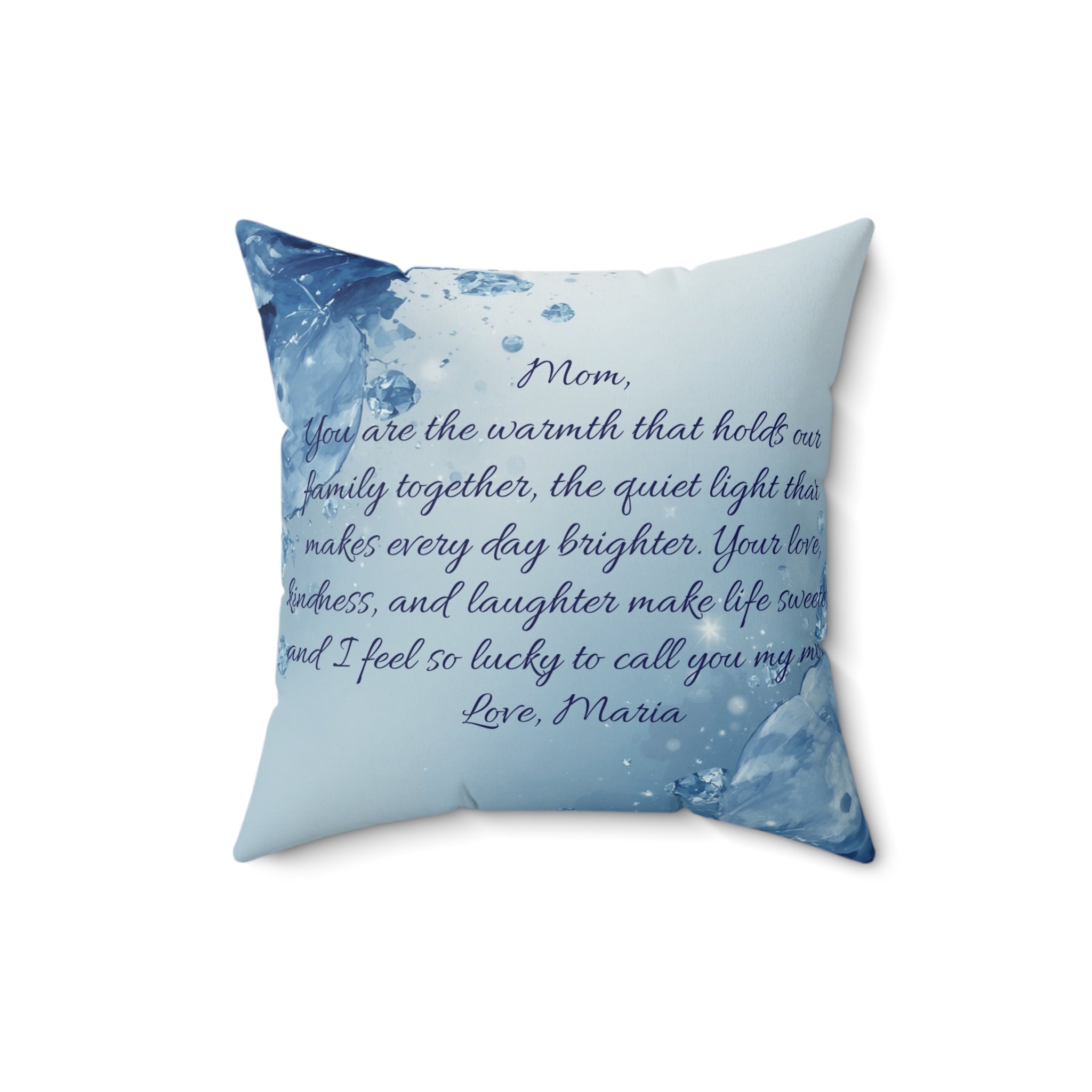 Warmth Begins With Mom Faux Suede Pillow — Sentimental Mother’s Day Accent Pillow