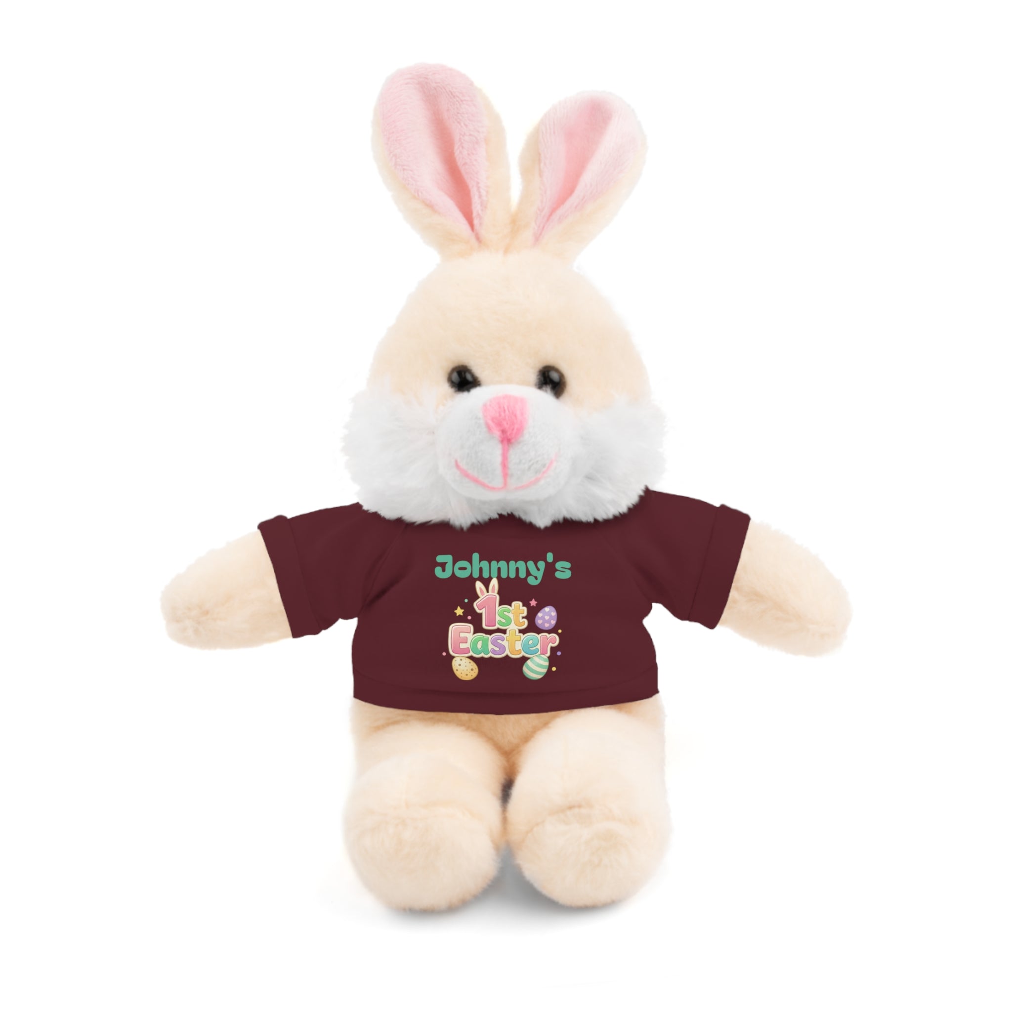 Personalized 1st Easter Plush Bunny with Tee — Custom Baby Easter Gift