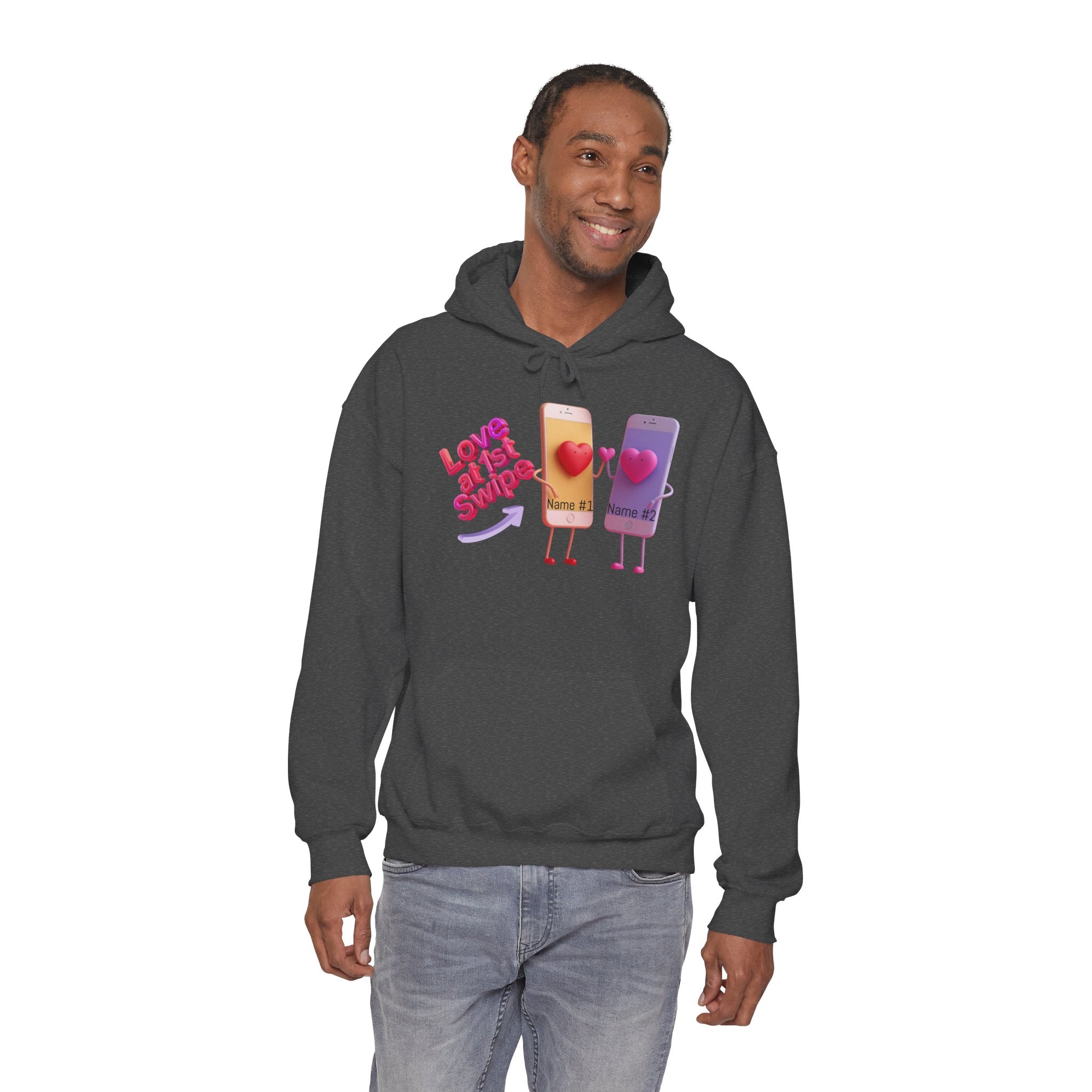 Love at First Swipe Hoodie Personalized Valentine