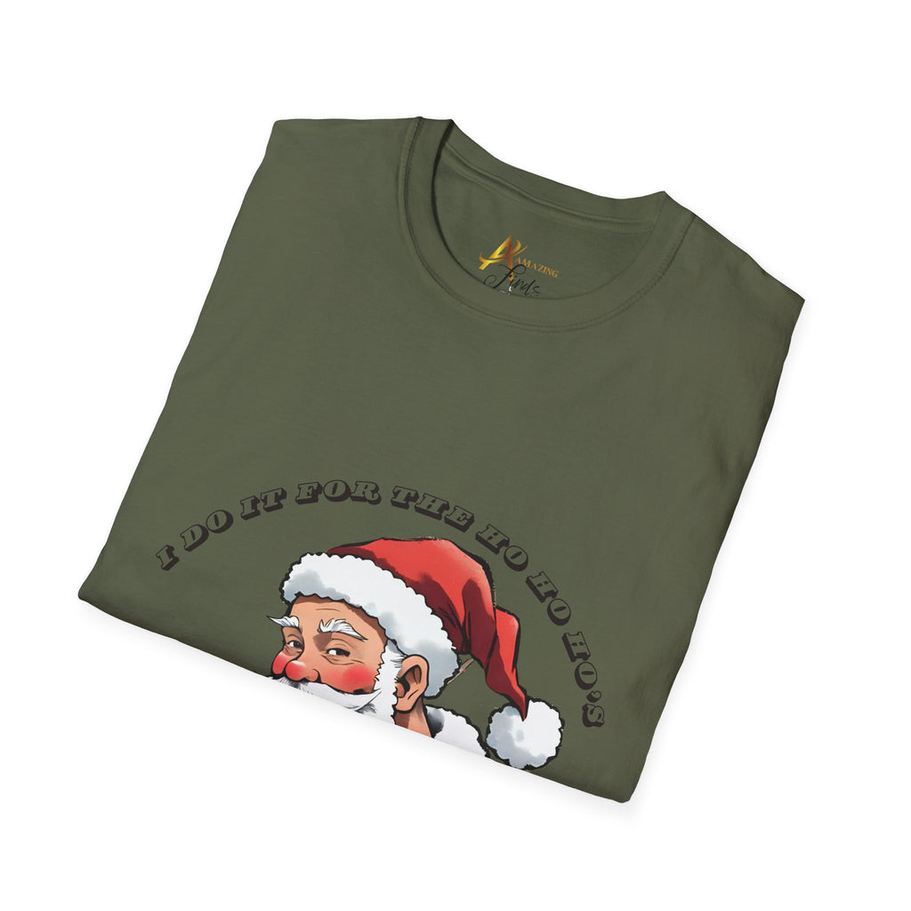 Adult Themed Santa Cookie T-Shirt - 'I Do It For The Ho Ho Ho's' Christmas Attire