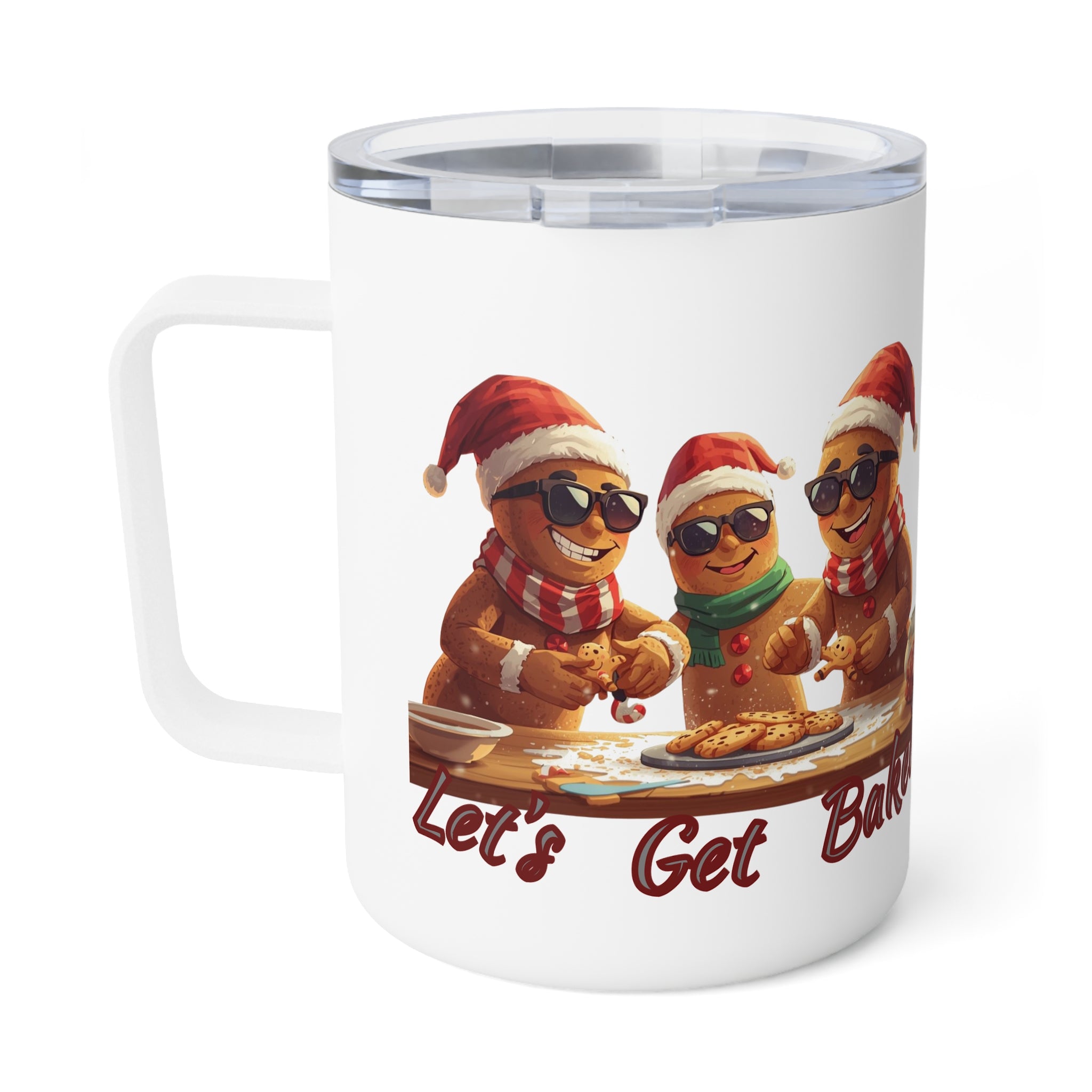 10oz Insulated Adult Themed Coffee Mug - 'Let's Get Baked' Hilarious Holiday Tumbler