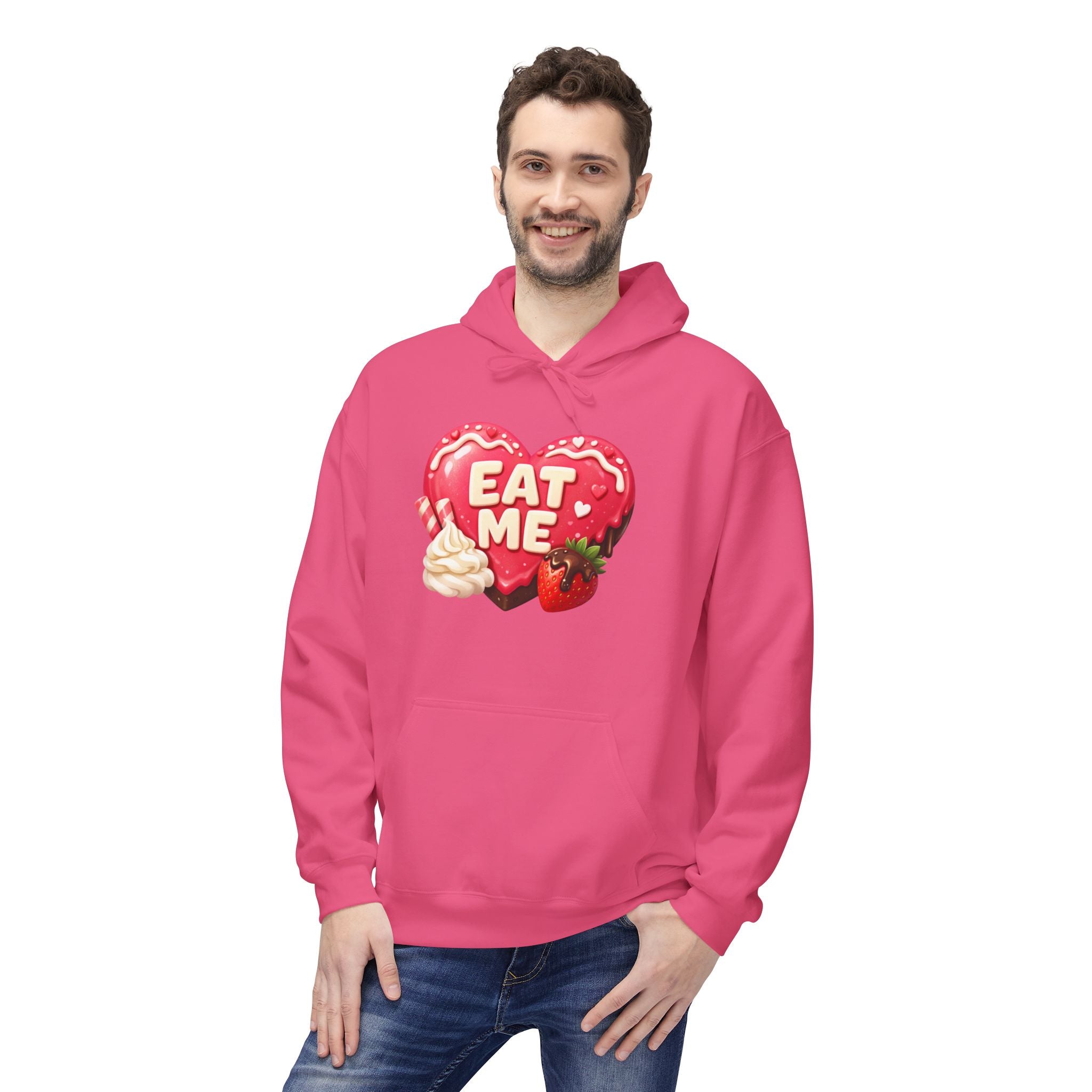 Valentine’s 'Eat Me' Strawberry Donut Hoodie — Cute Heart Pullover