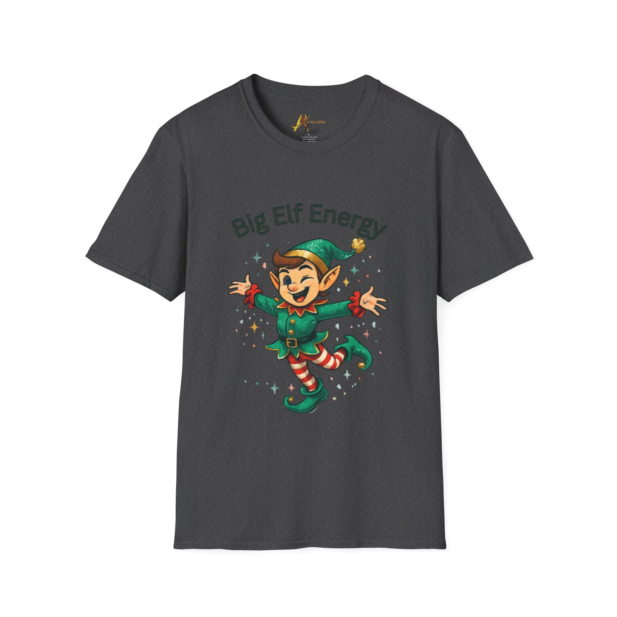 Adult Themed Big Elf  T-Shirt — 'Big Elf Energy' Christmas Attire