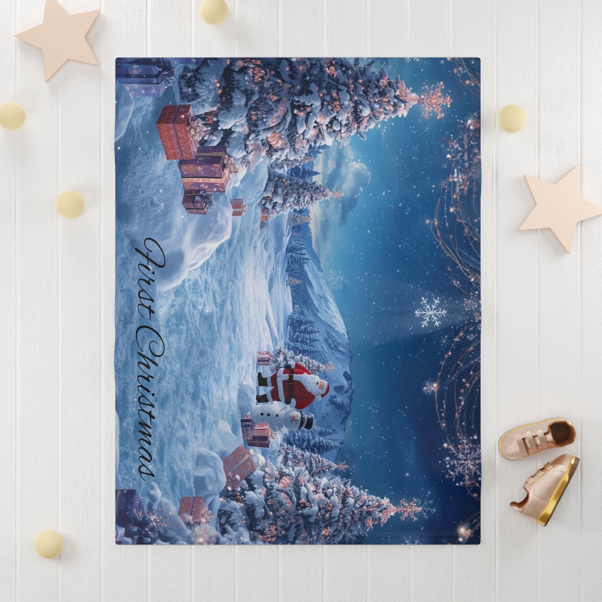 Baby's 1st Christmas Blanket – Soft Fleece 'First Christmas' Winter Design