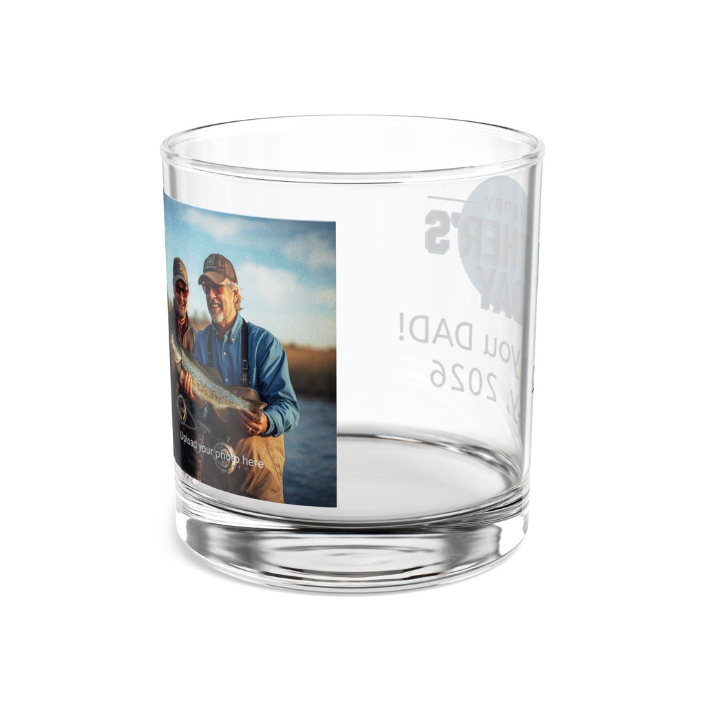 Father's Day Photo Rocks Glass — Personalized 10oz Whiskey Glass (Love You Dad, Custom Name & Year)