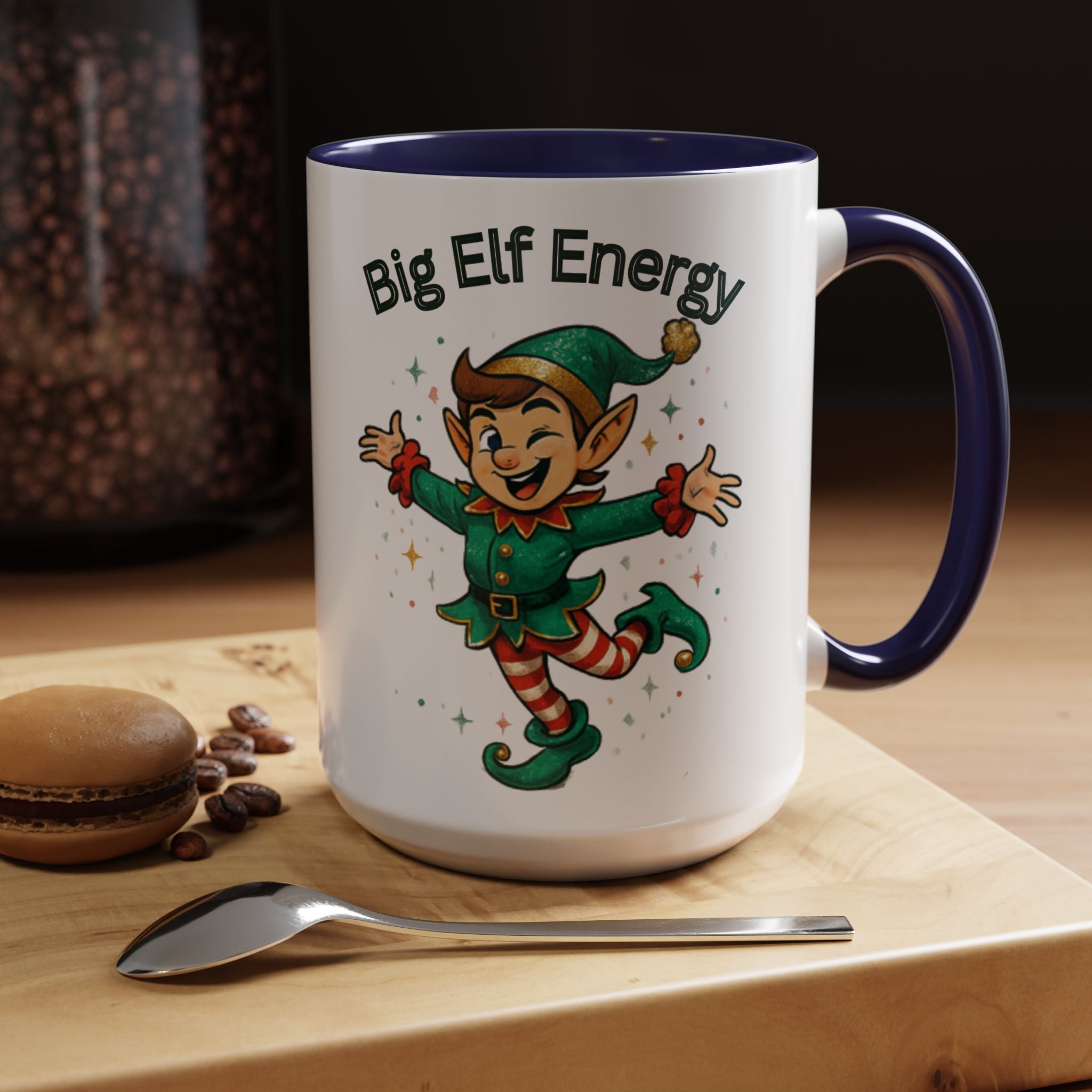 Big Elf Energy Coffee Mug — Holiday Christmas Elf Accent Mug (11/15oz)