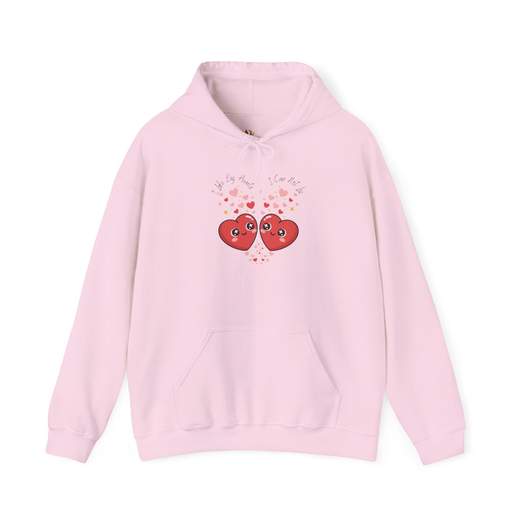 Smug Heart Hoodie — Oversized Smiling Heart with Sparkles & Tiny Hearts