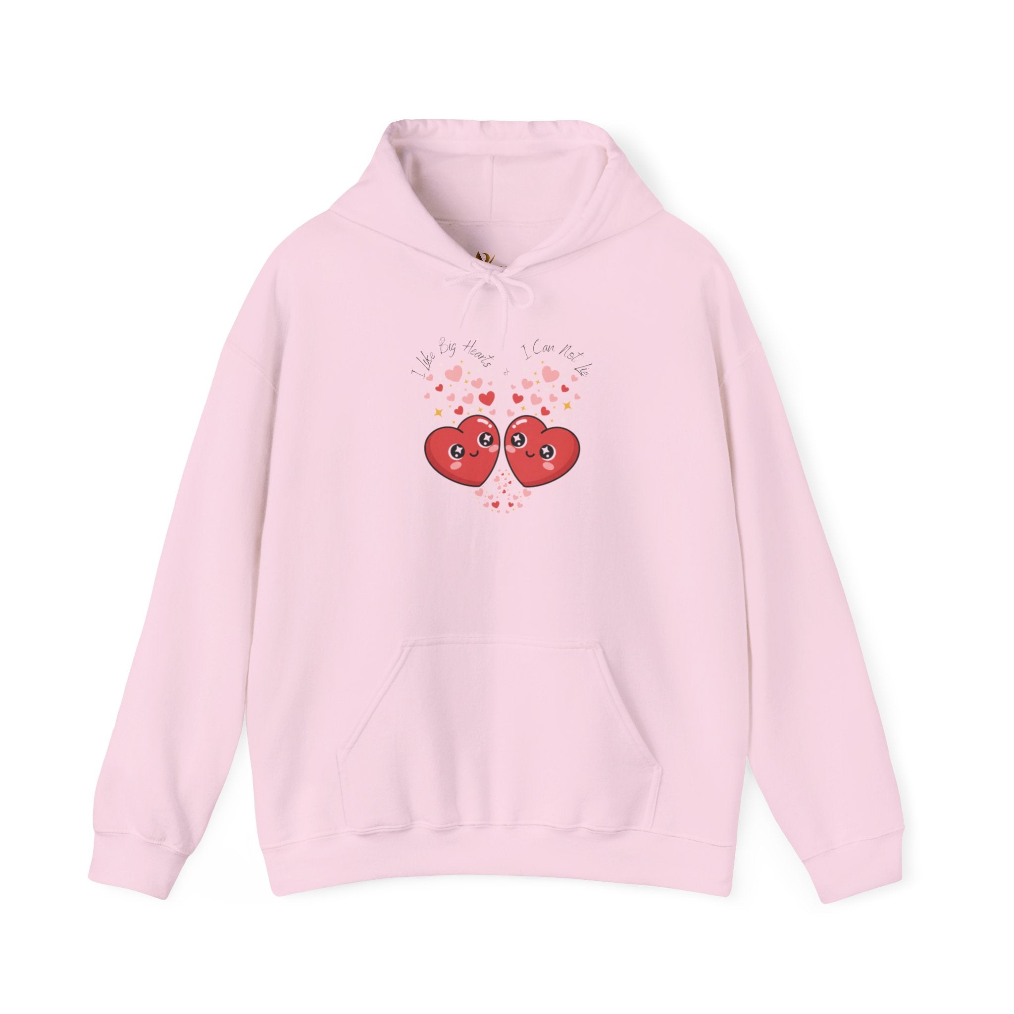 Smug Heart Hoodie — Oversized Smiling Heart with Sparkles & Tiny Hearts