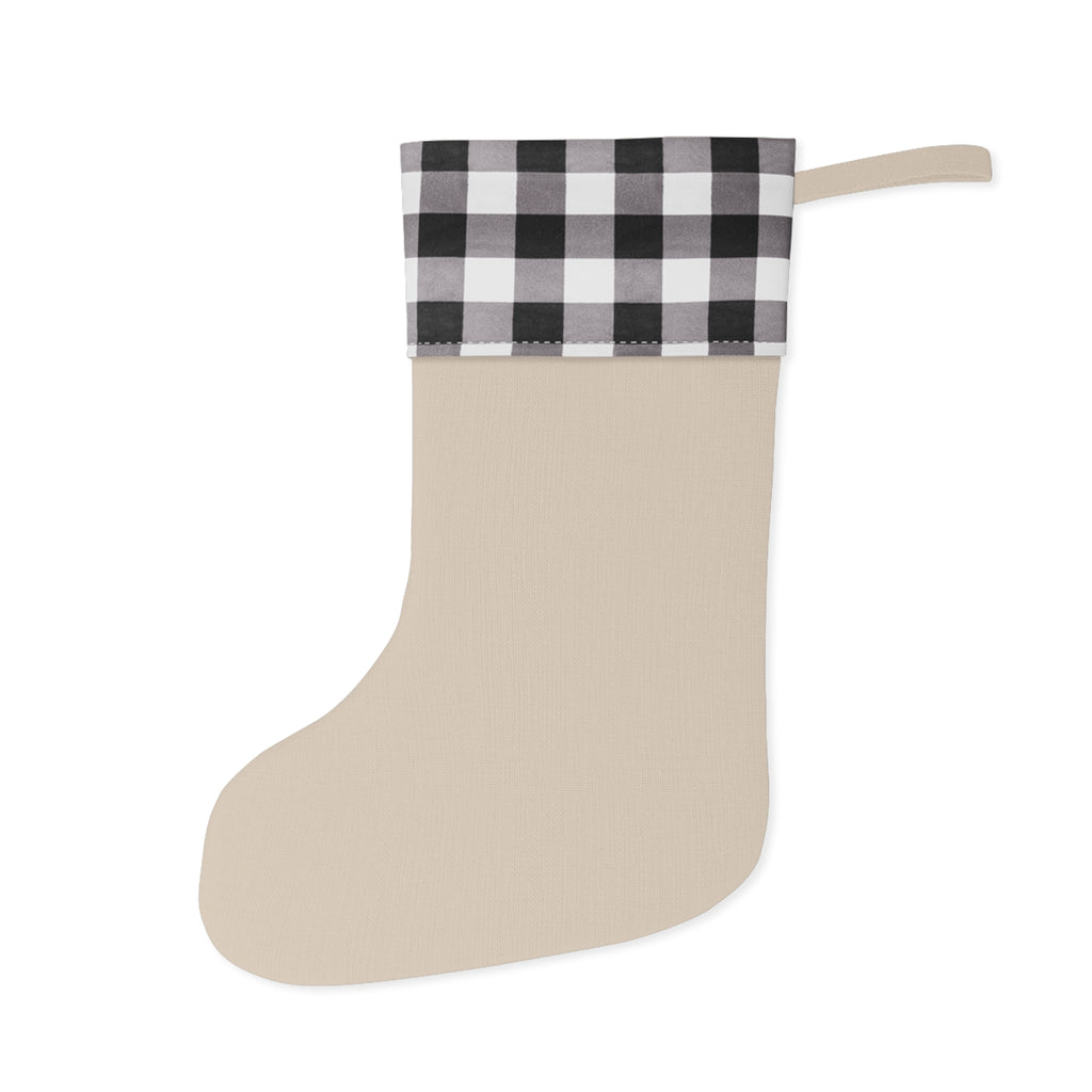 Gingerbread Girl Christmas Stocking with Buffalo Plaid Cuff