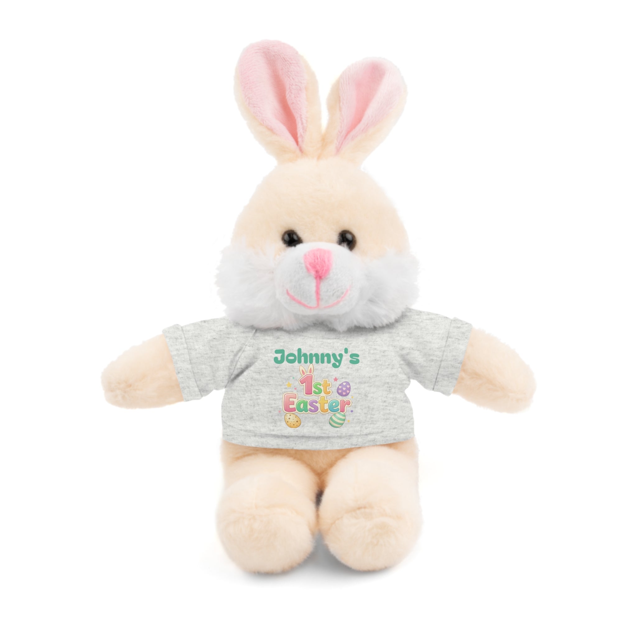 Personalized 1st Easter Plush Bunny with Tee — Custom Baby Easter Gift