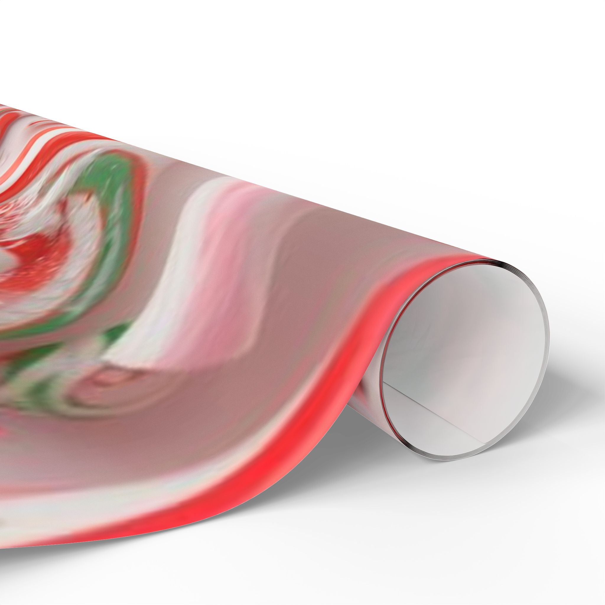 Candy Cane Swirl Wrapping Paper Roll — Festive Red & White Holiday Gift Wrap