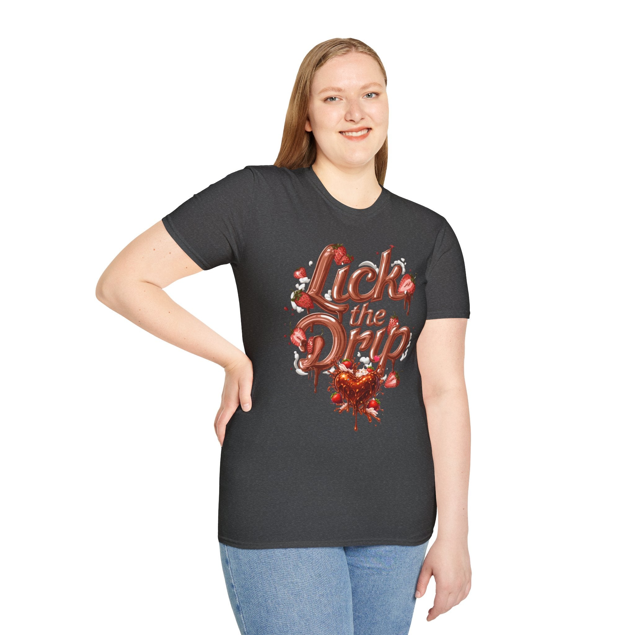 Strawberry Dripping Heart Splash T-Shirt | Valentine Shirt