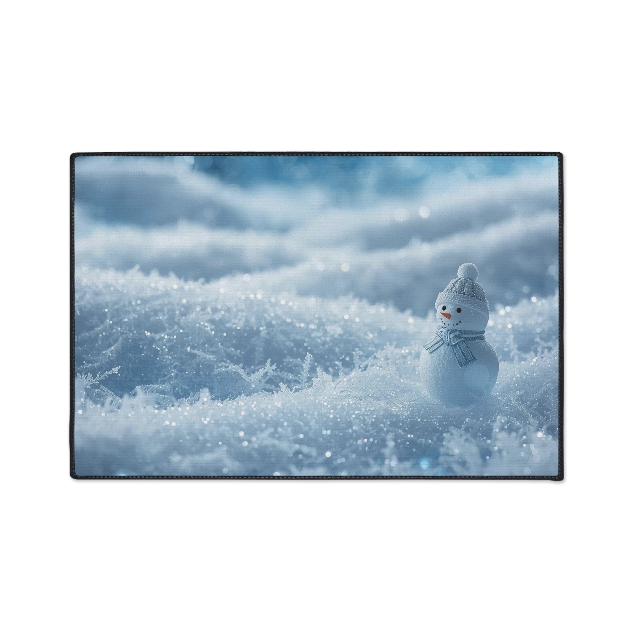 Snowman Winter Scene Heavy-Duty Floor Mat