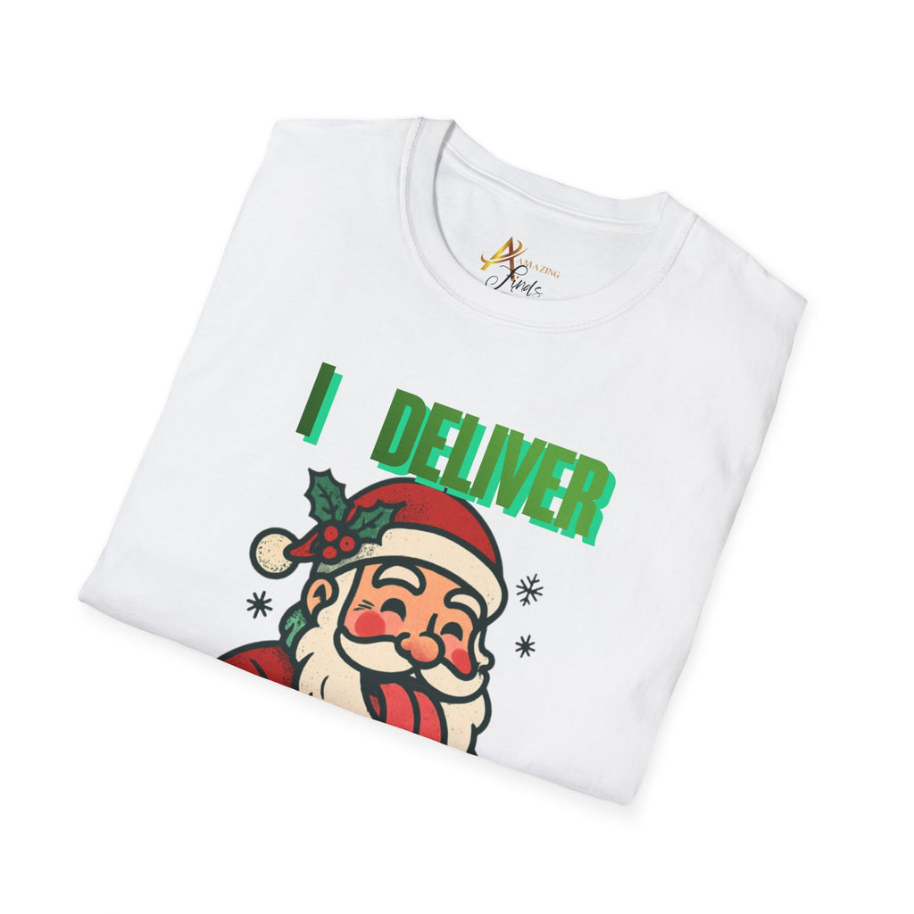 Adult Themed Santa T-Shirt - 'I Deliver All Night Long' Christmas Attire