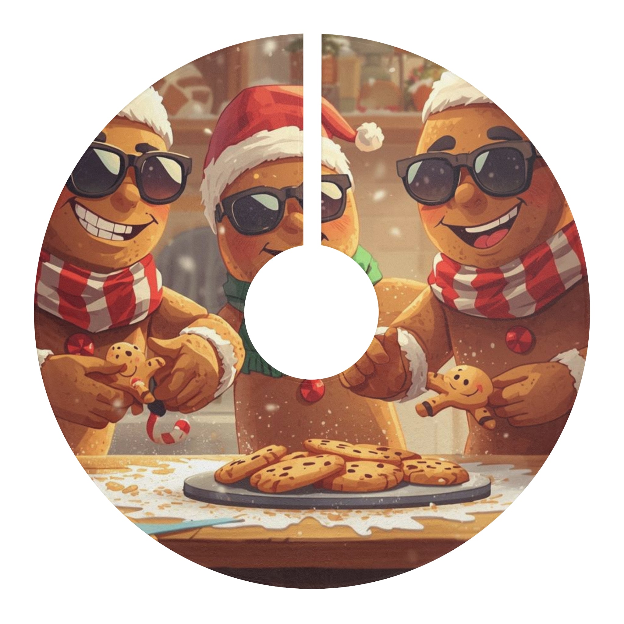 Gingerbread Cookie Party Christmas Tree Skirt
