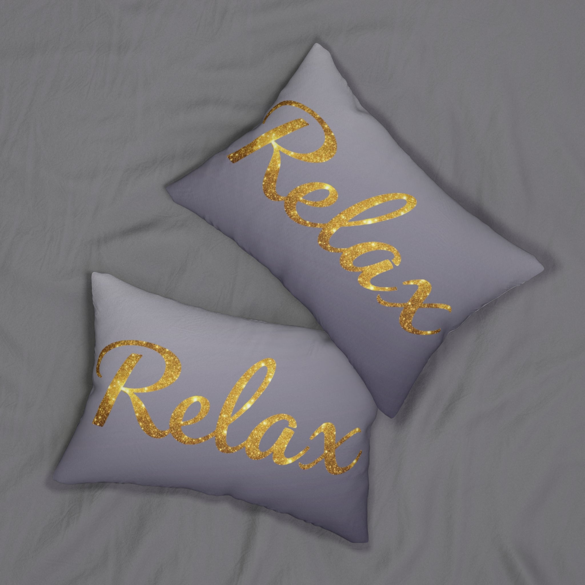 Relax Gold Script Lumbar Pillow