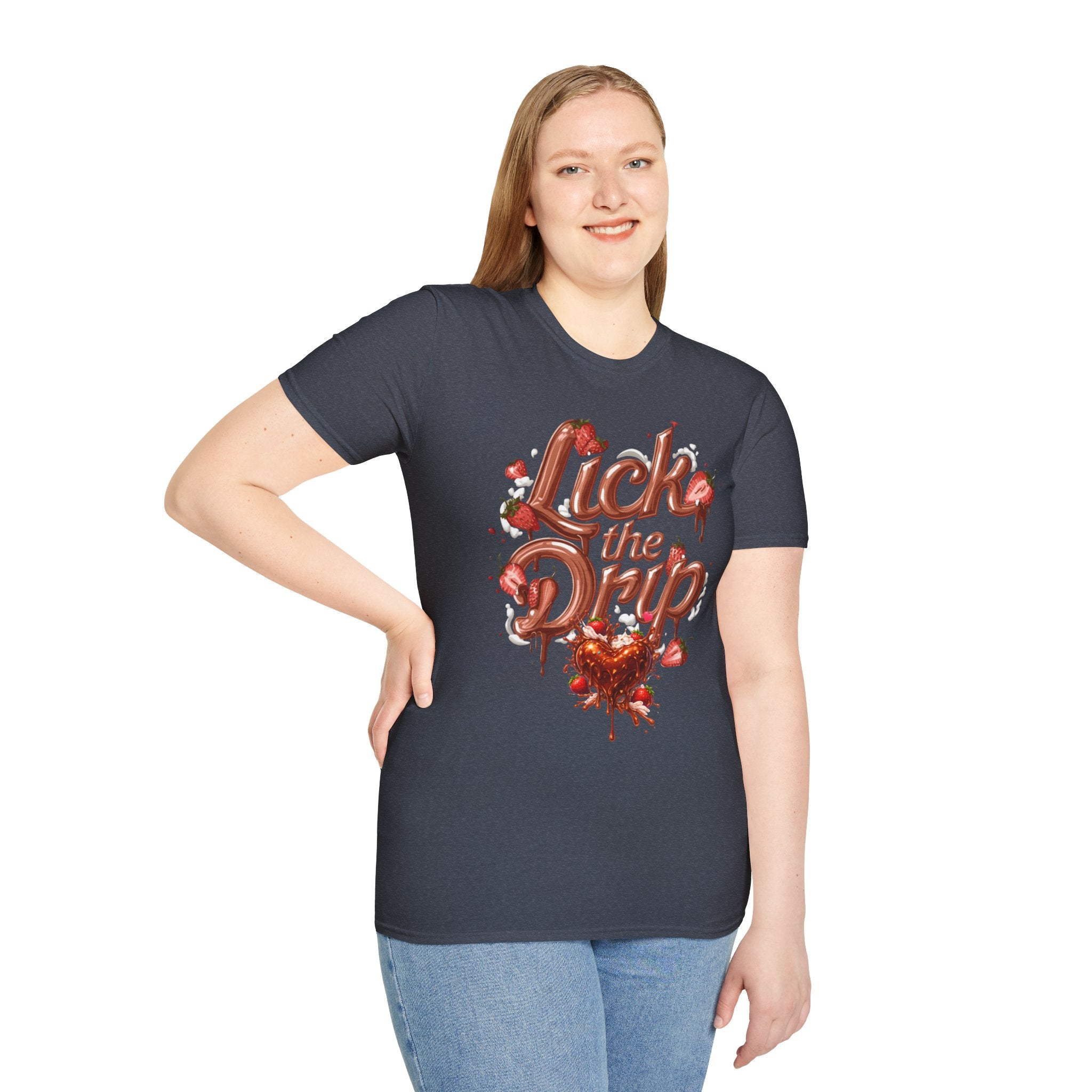Strawberry Dripping Heart Splash T-Shirt | Valentine Shirt
