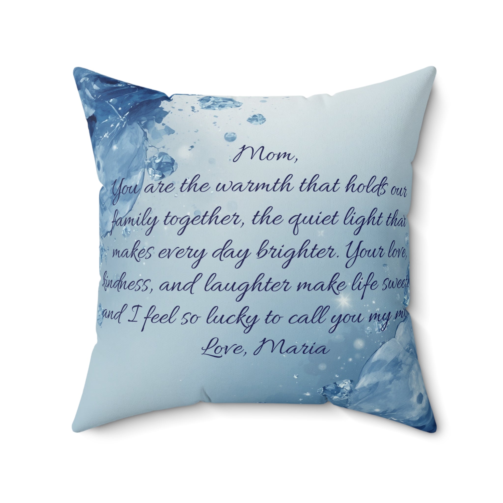 Warmth Begins With Mom Faux Suede Pillow — Sentimental Mother’s Day Accent Pillow