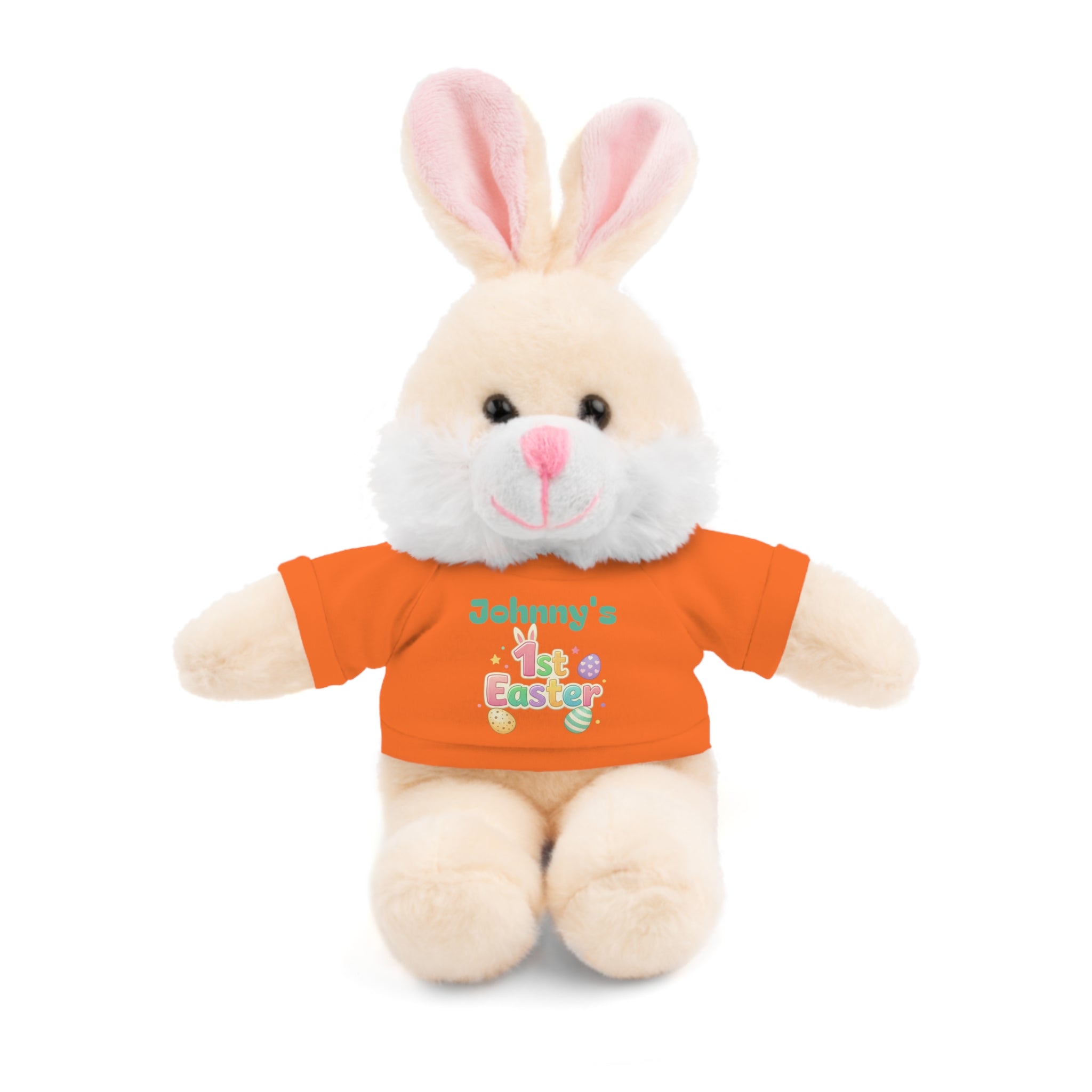 Personalized 1st Easter Plush Bunny with Tee — Custom Baby Easter Gift