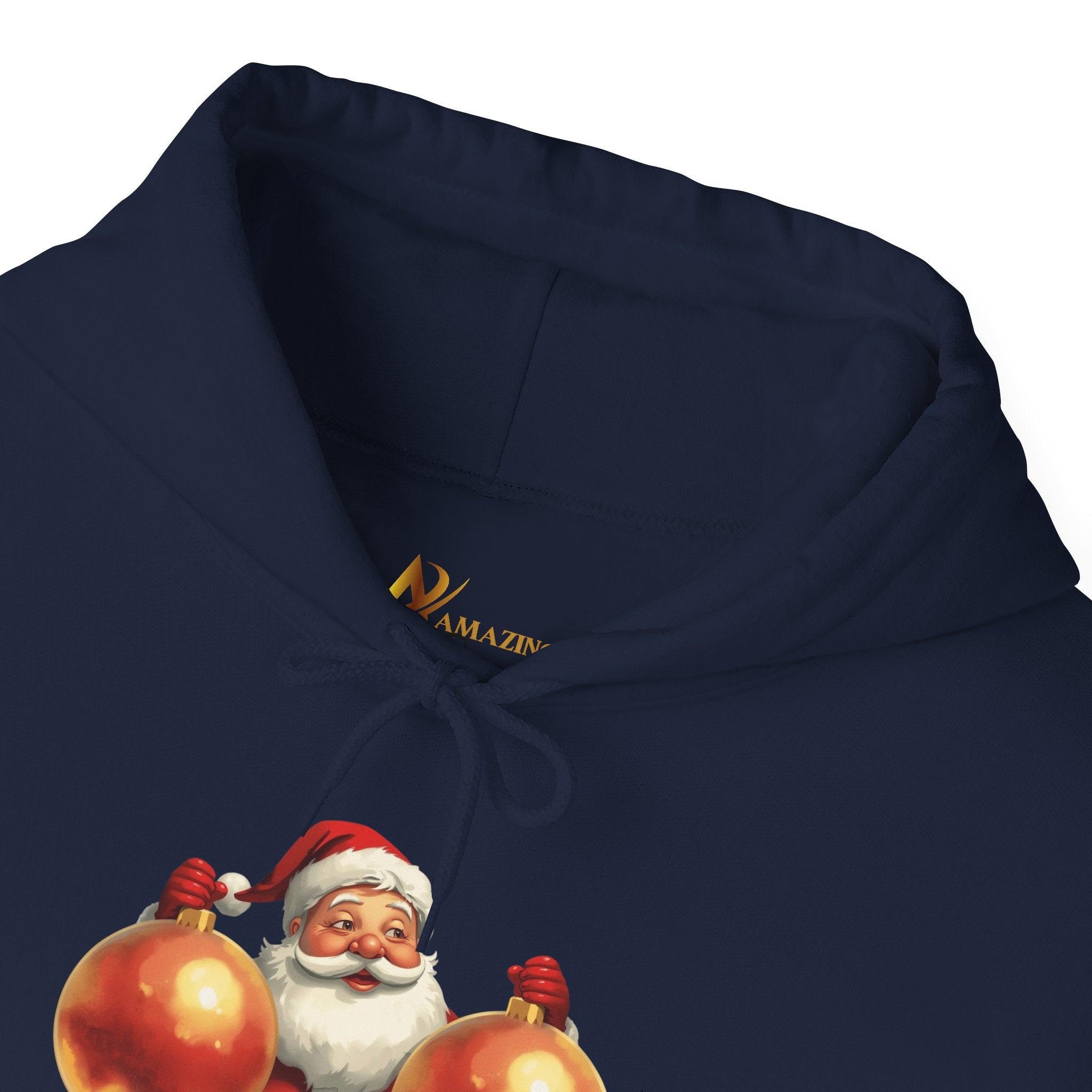 Adult Themed Santa Ornament Hoodie - 'Balls Deep Into Christmas' Christmas Attire